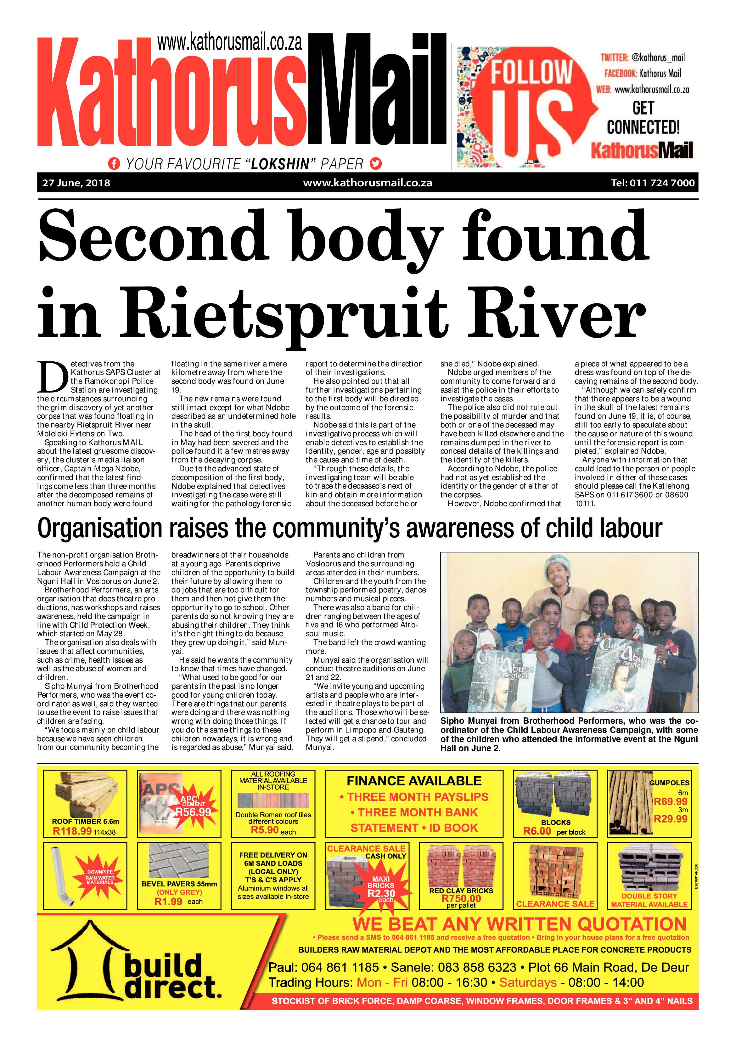 Kathorus Mail 27 June 2018 page 1