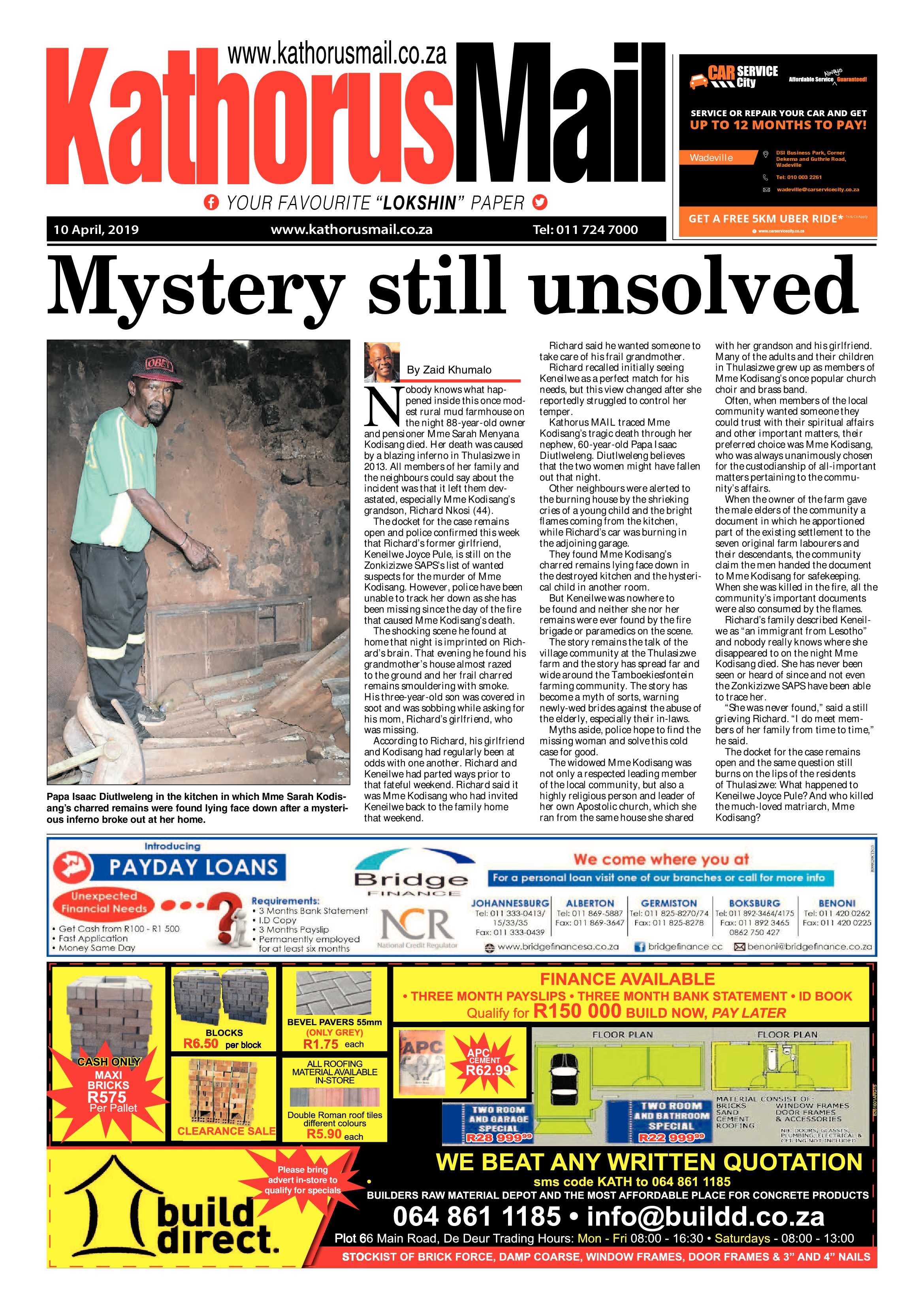 Kathorus Mail 10 April 2019 page 1