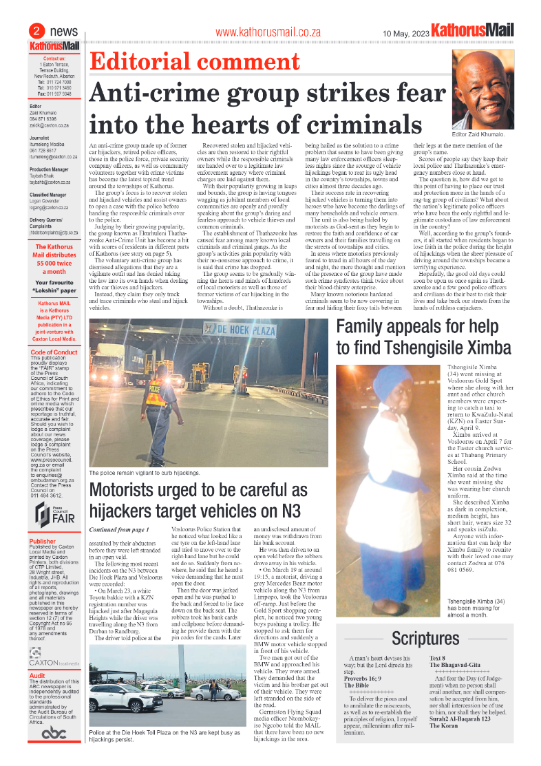 Kathorus Mail 10 May 2023 page 2