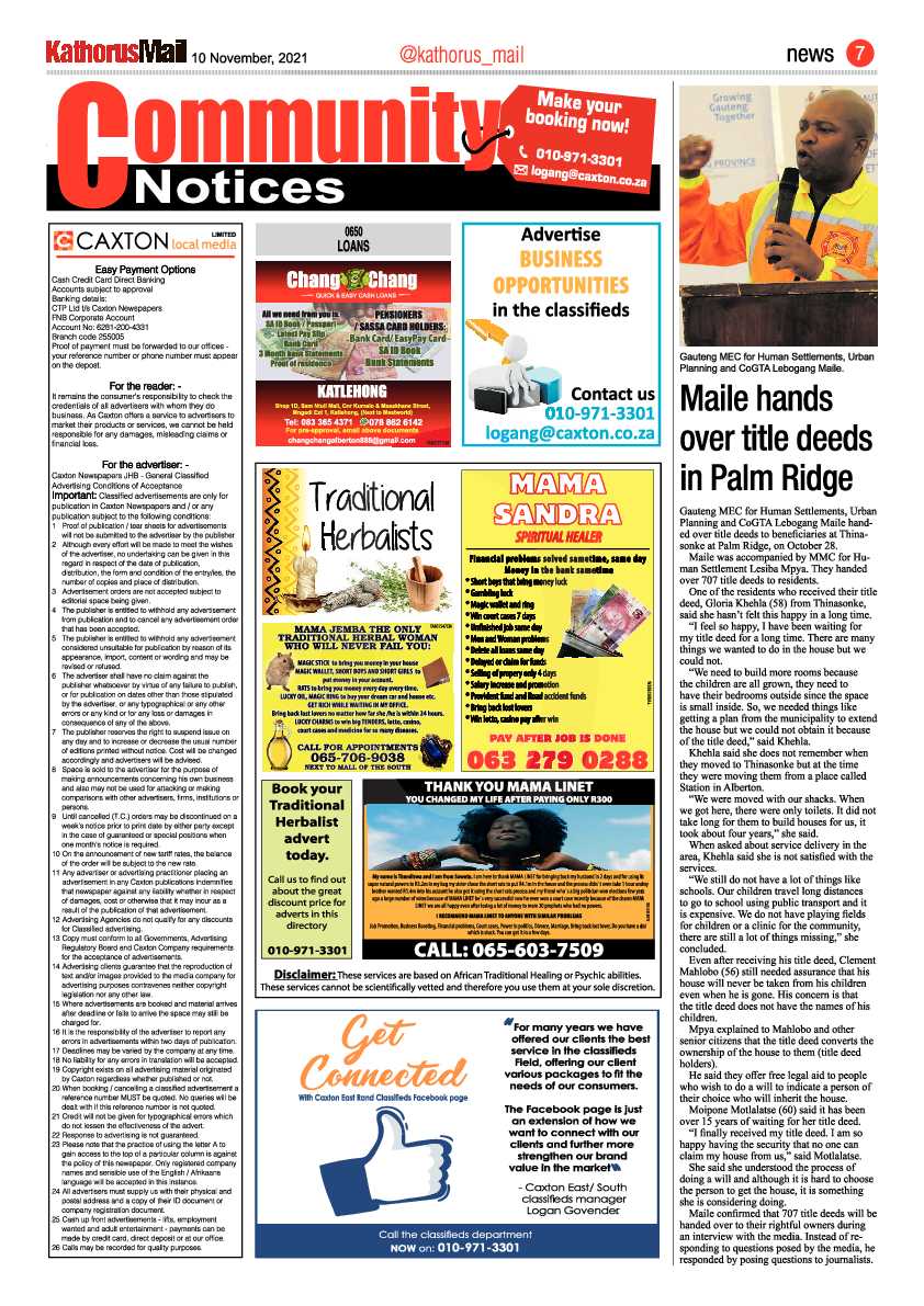 Kathorus Mail 10 November 2021 page 7