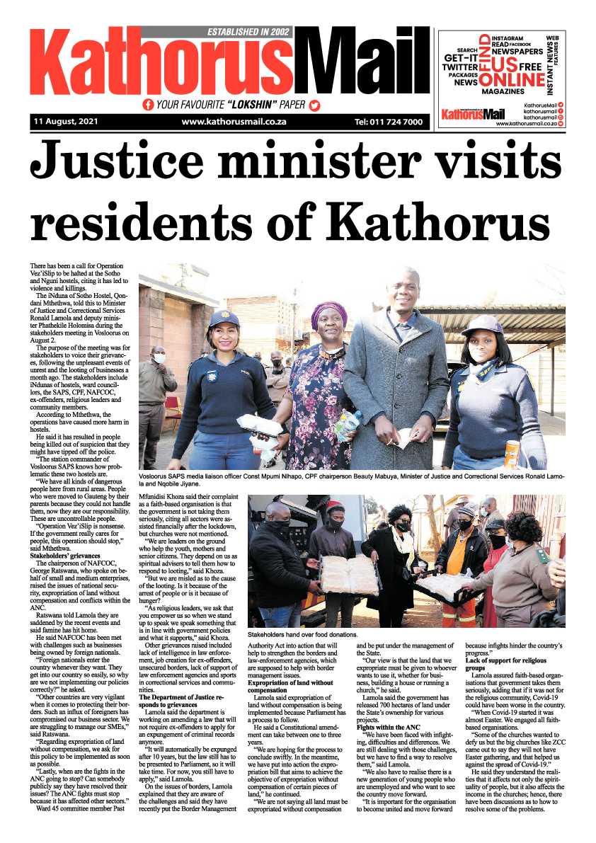Kathorus Mail 11 August 2021 page 1
