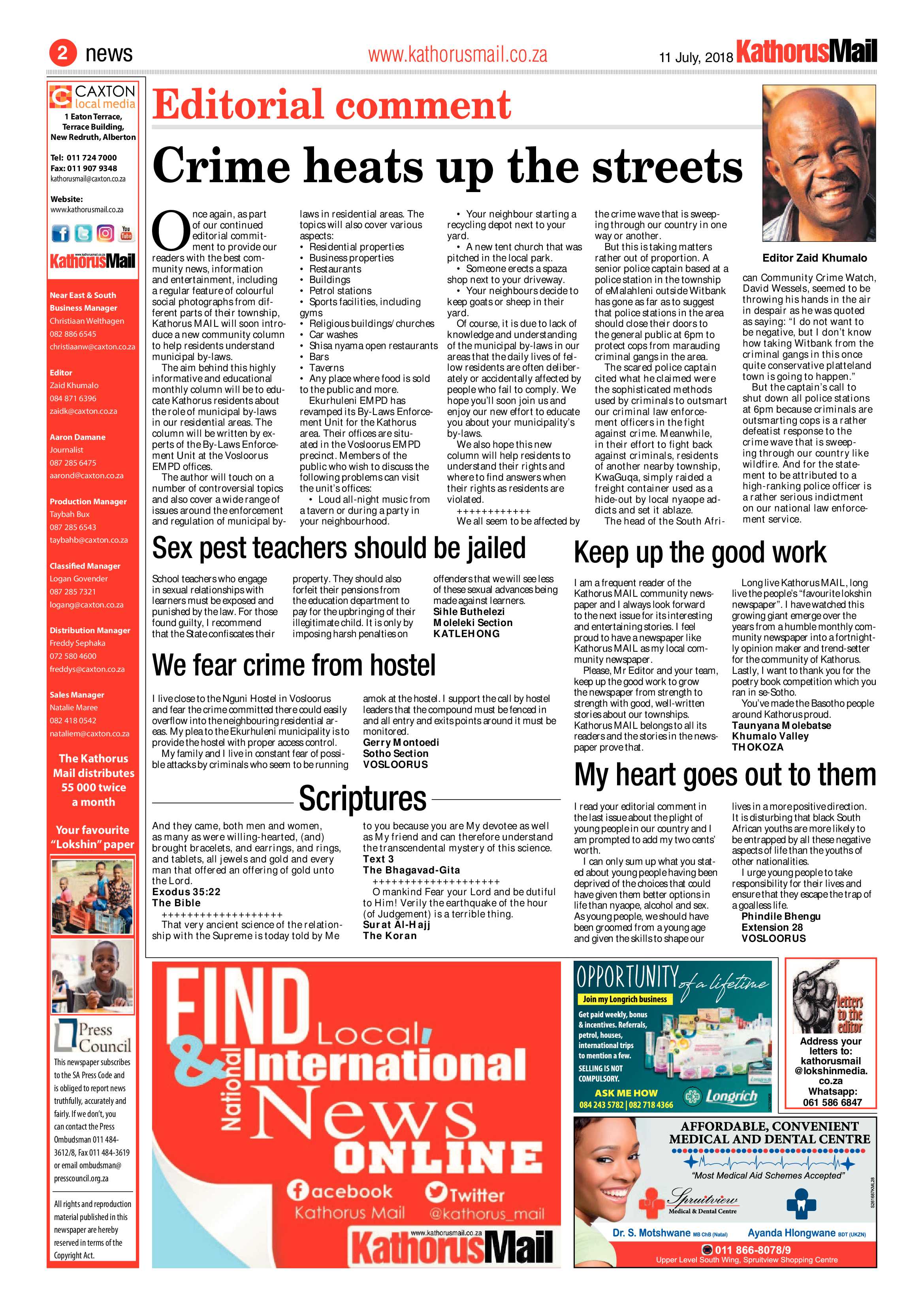 Kathorus Mail 11 July 2018 page 2