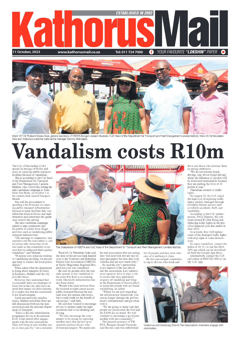 Kathorus Mail 11 October 2023 page 1