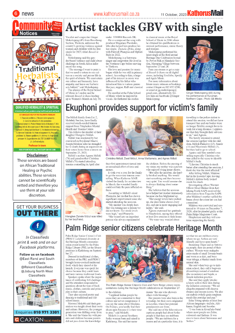 Kathorus Mail 11 October 2023 page 6