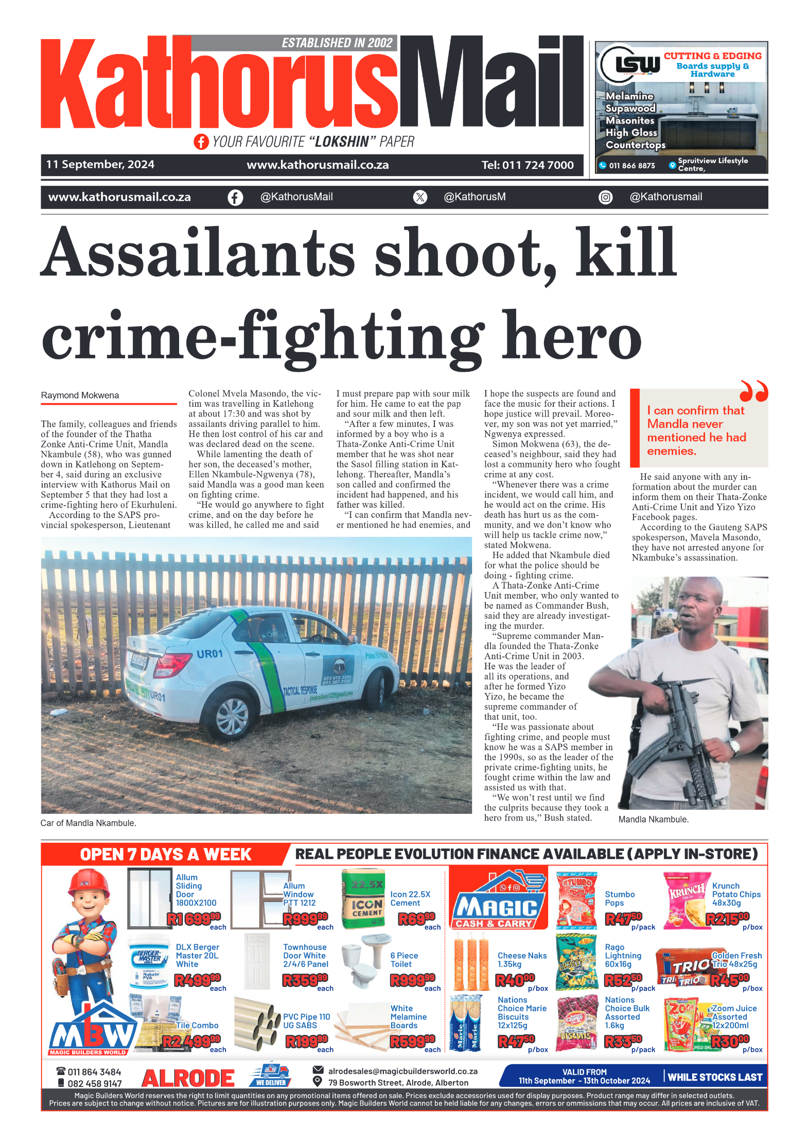 Kathorus Mail 11 September 2024 page 1