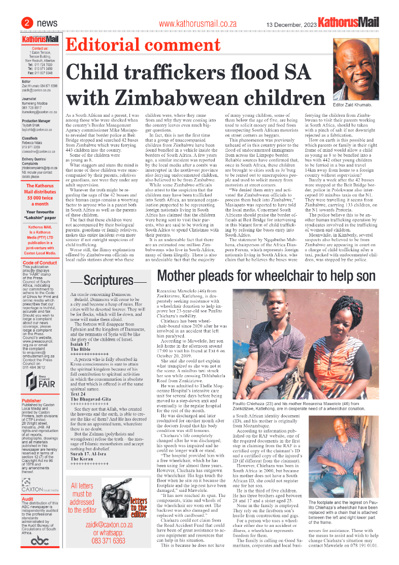 Kathorus Mail 13 December 2023 page 2