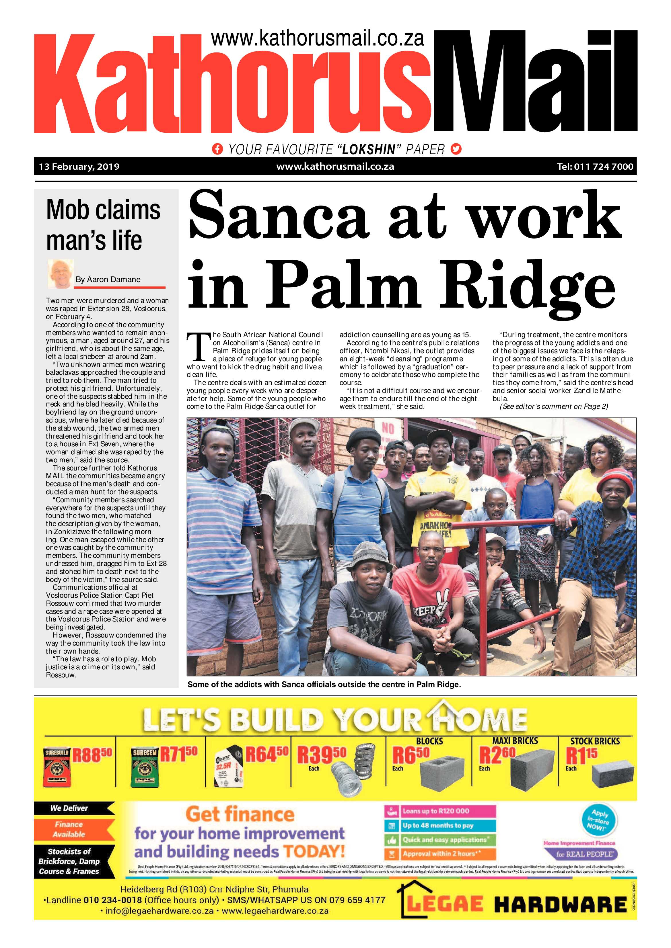Kathorus Mail 13 February 2019 page 1