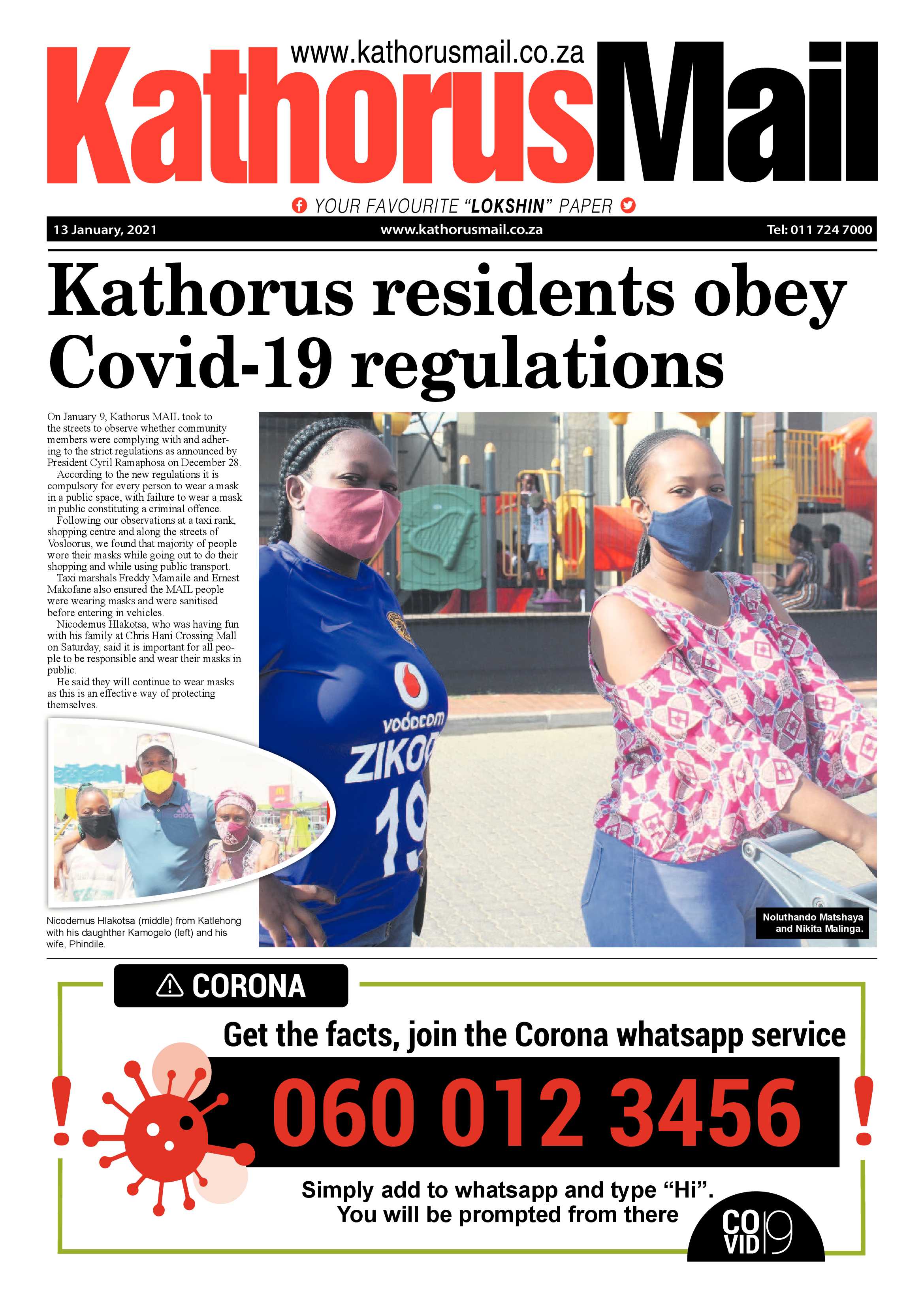 Kathorus Mail 13 January 2021 page 1