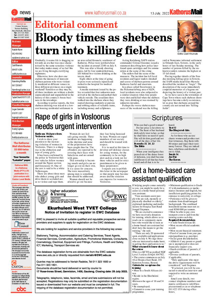 Kathorus Mail 13 July 2022 page 2