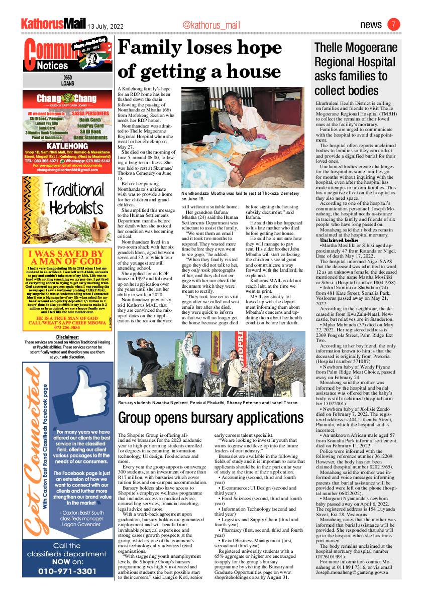 Kathorus Mail 13 July 2022 page 7