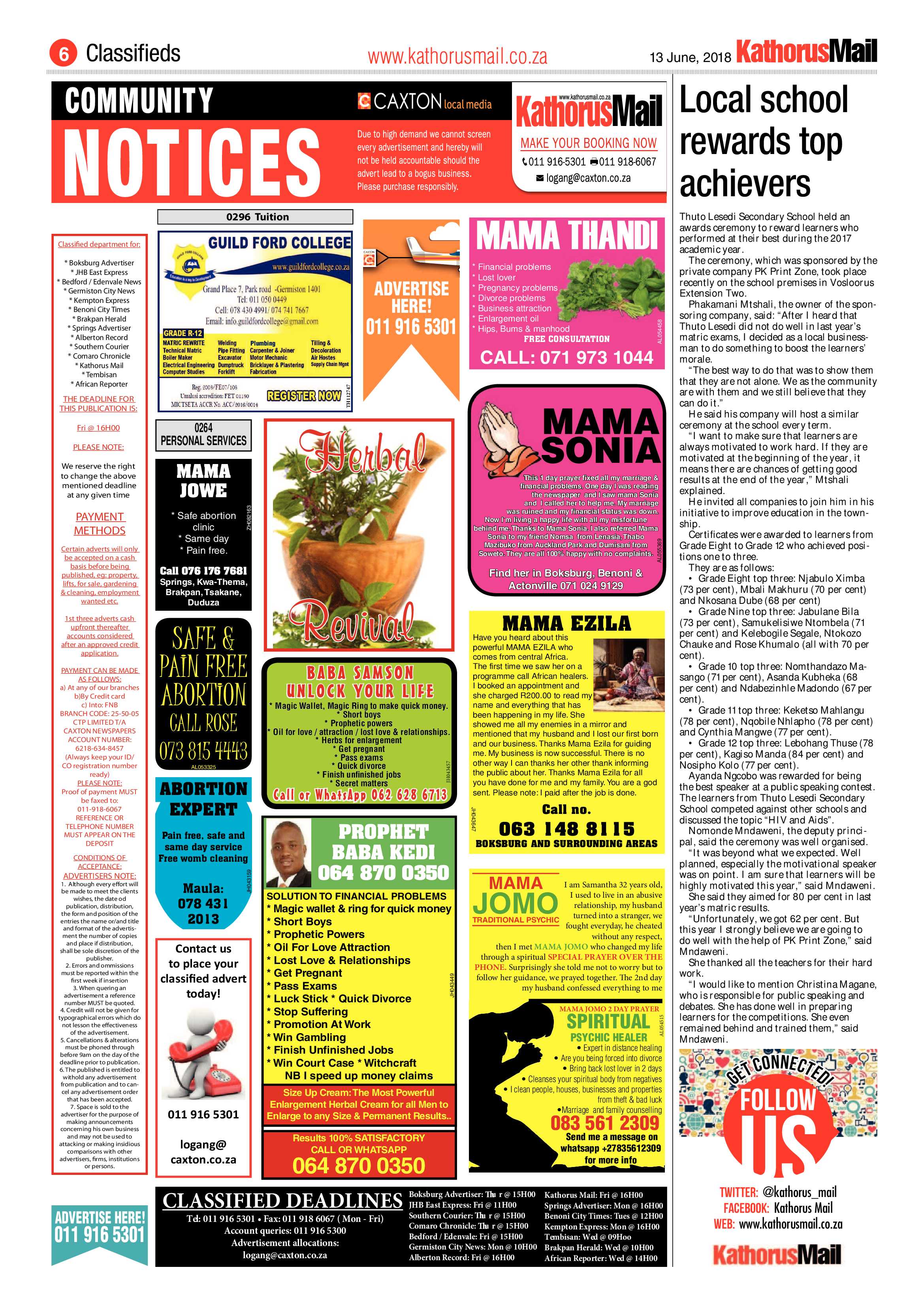 Kathorus Mail 13 June 2018 page 6