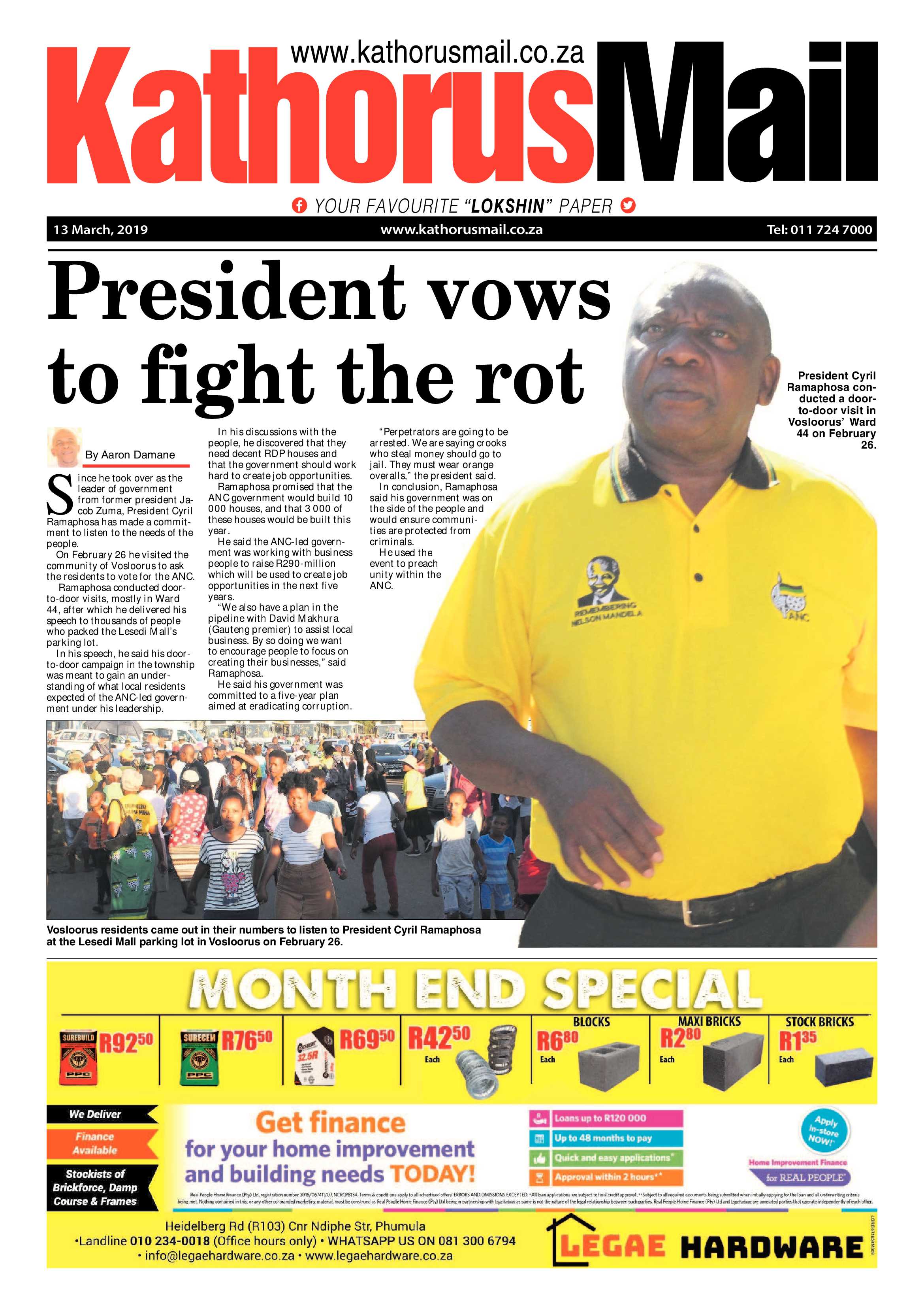 Kathorus Mail 13 March 2019 page 1