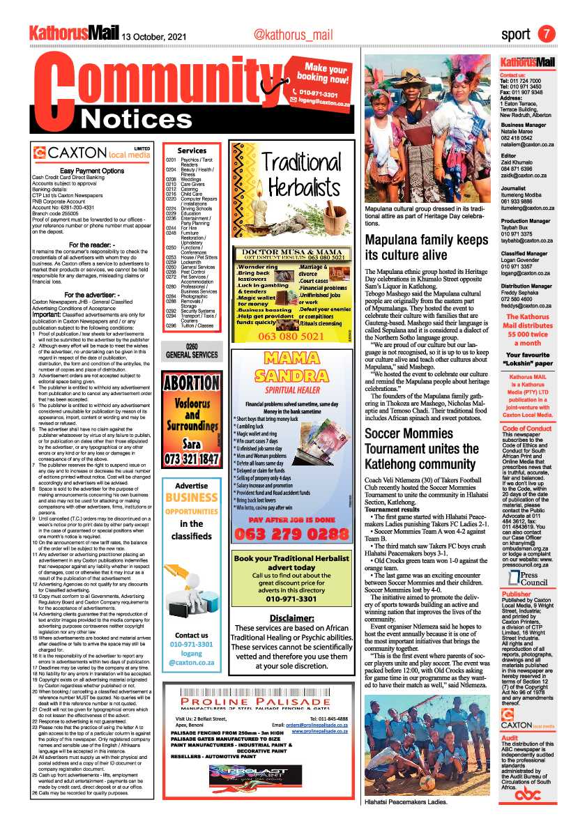 Kathorus Mail 13 October 2021 page 7