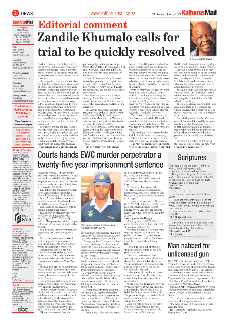Kathorus Mail 13 September 2023 page 2