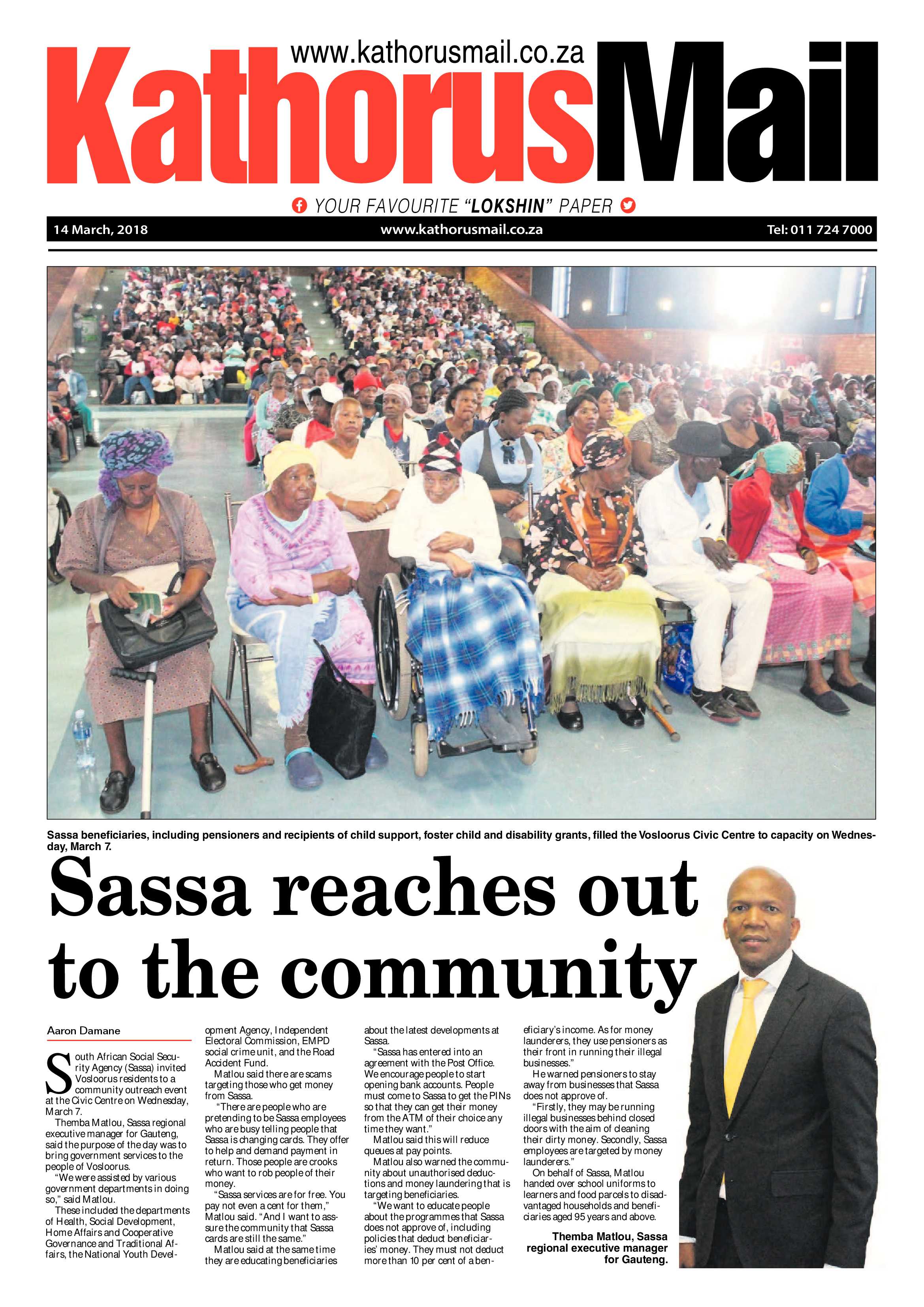 Kathorus Mail 14 March 2018 page 1