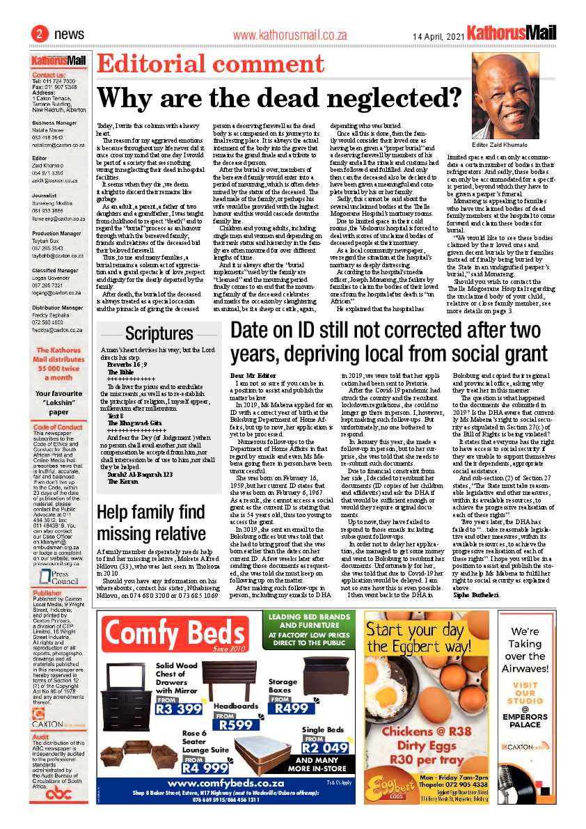 Kathorus Mail 16 April 2021 page 2