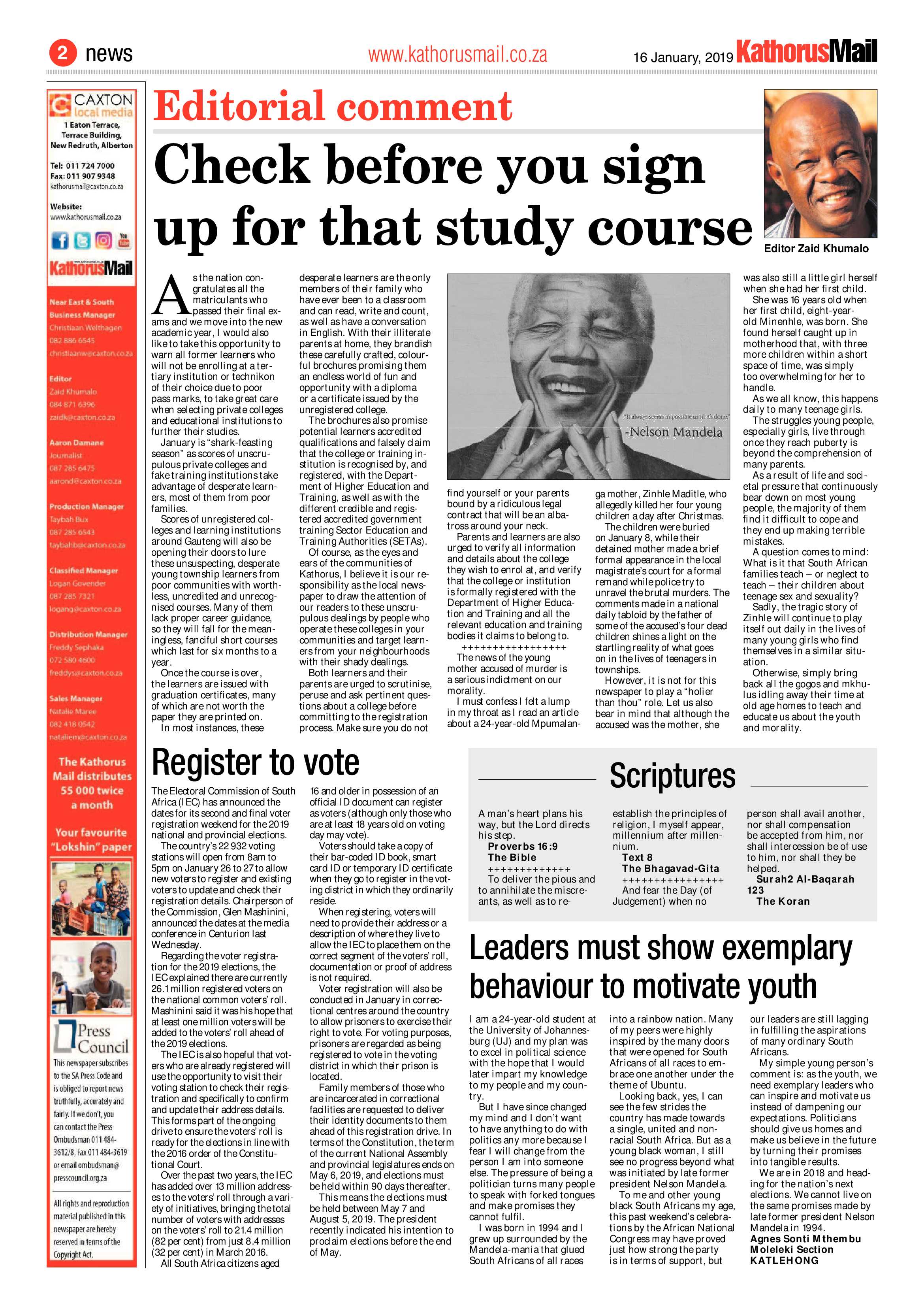 Kathorus Mail 16 January 2019 page 2