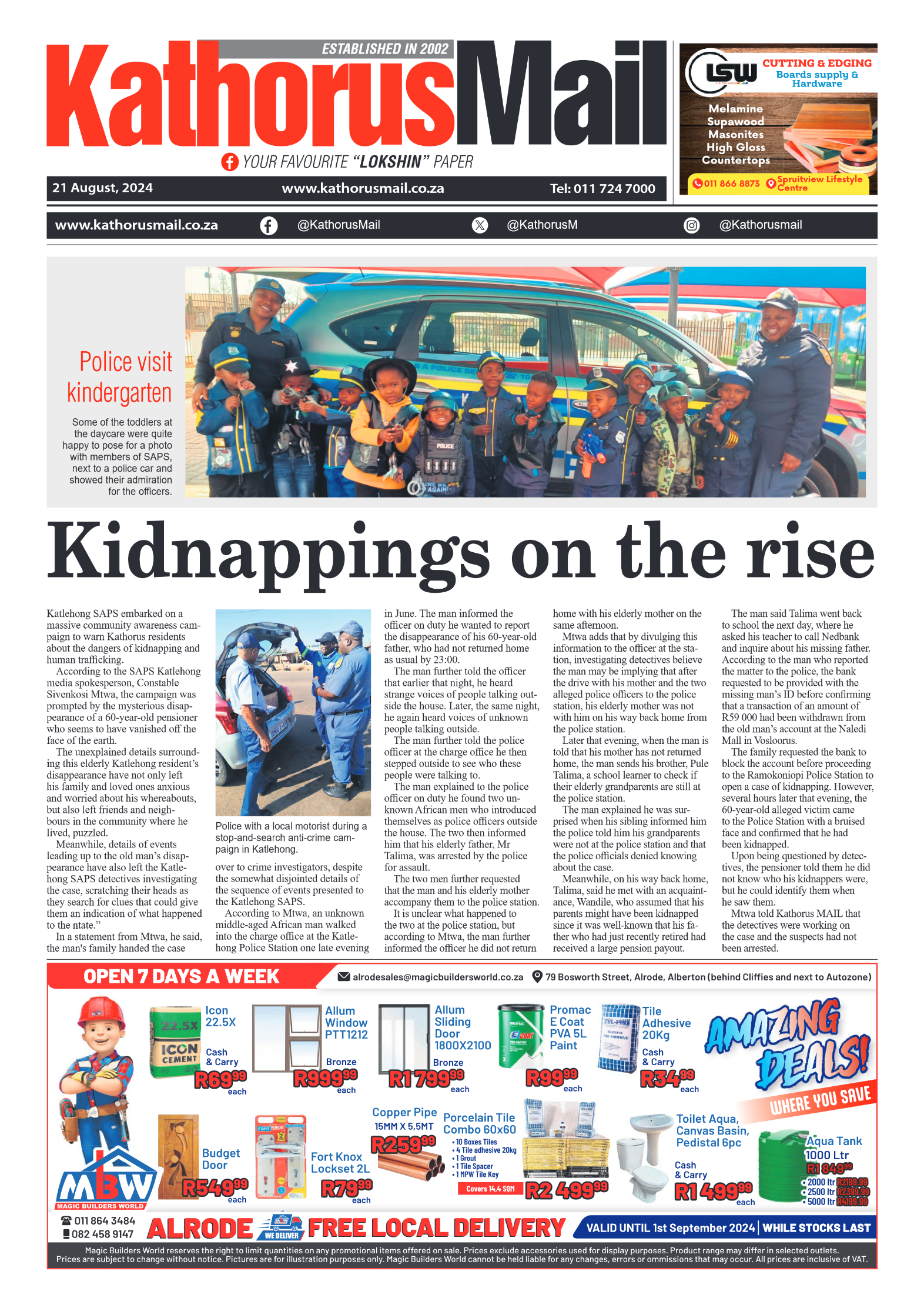 Kathorus Mail 21 August 2024 page 1