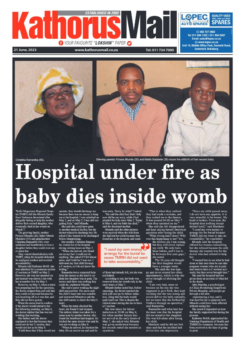 Kathorus Mail 21 June 2023 page 1
