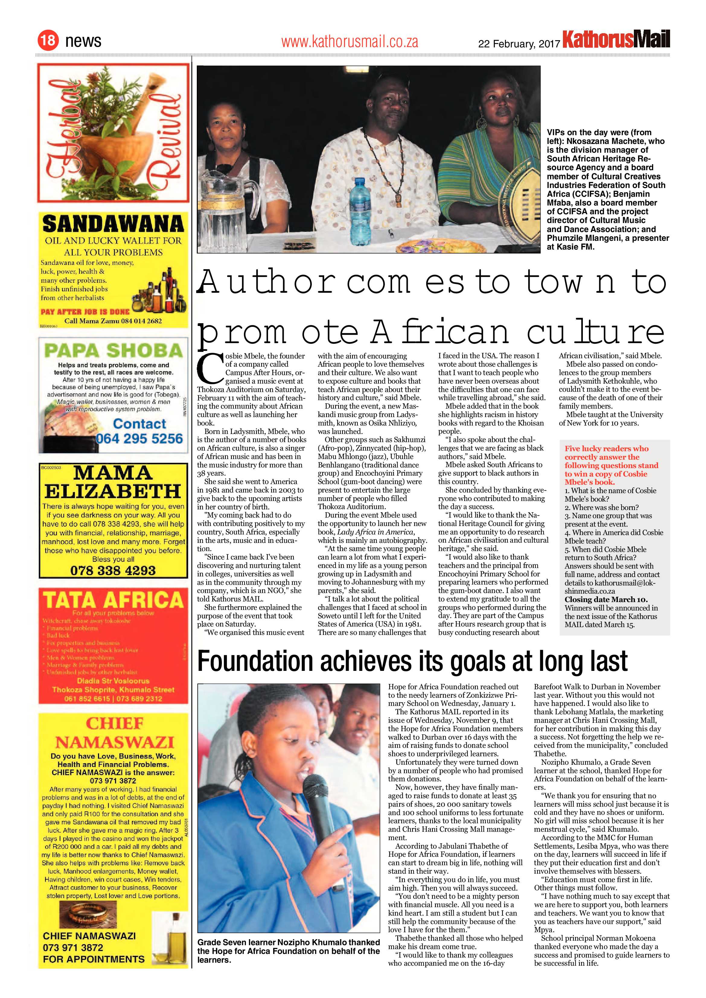 Kathorus Mail 22 February 2017 page 18