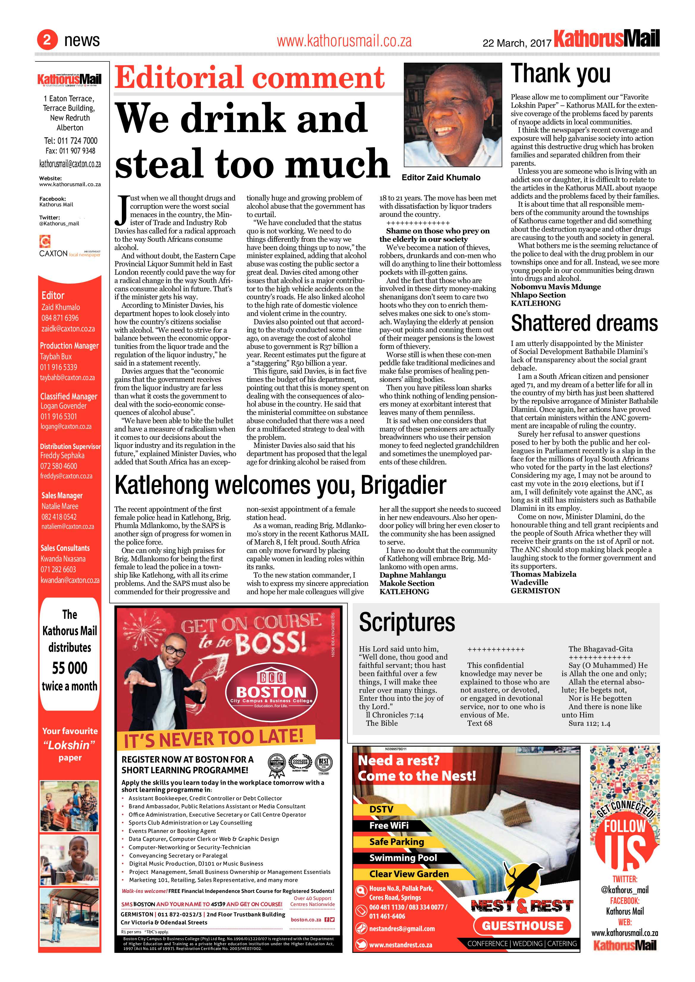Kathorus Mail 22 March 2017 page 2
