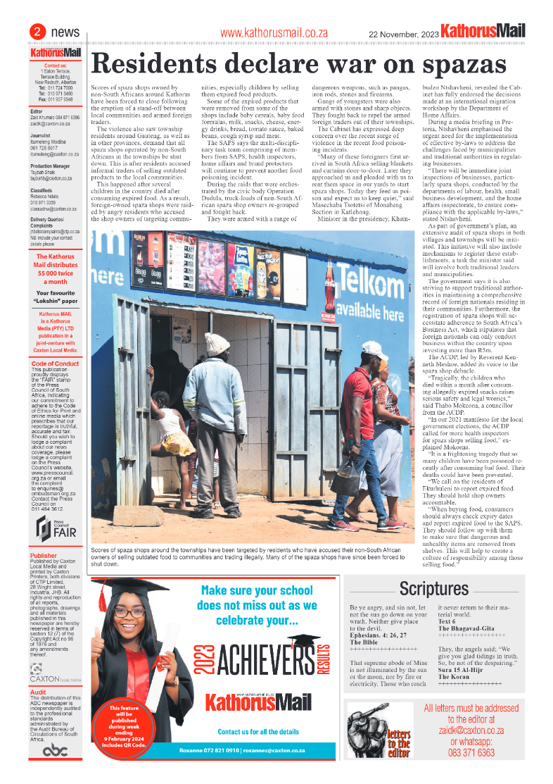 Kathorus Mail 22 November 2023 page 2