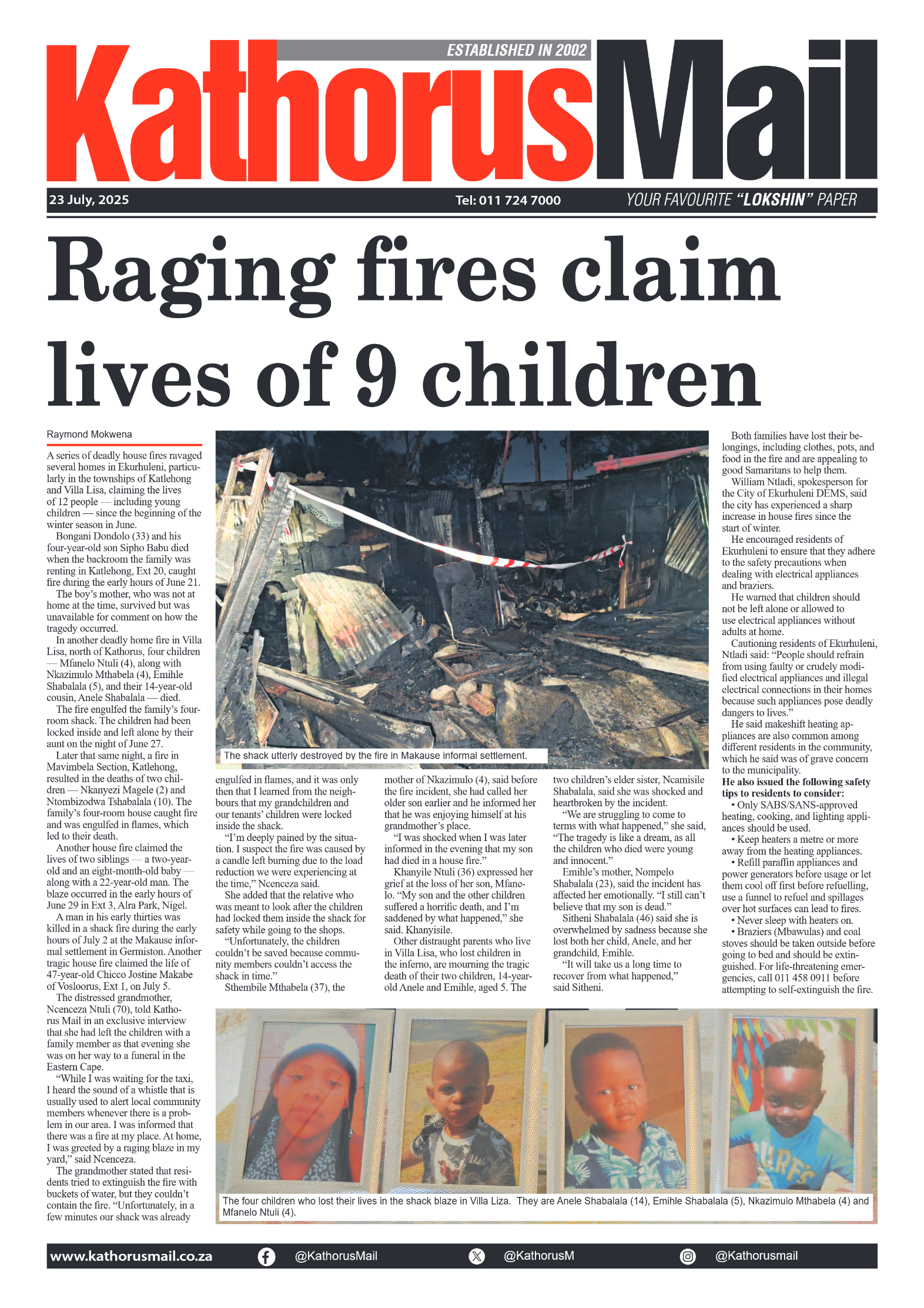 Kathorus Mail 23 July 2025 page 1