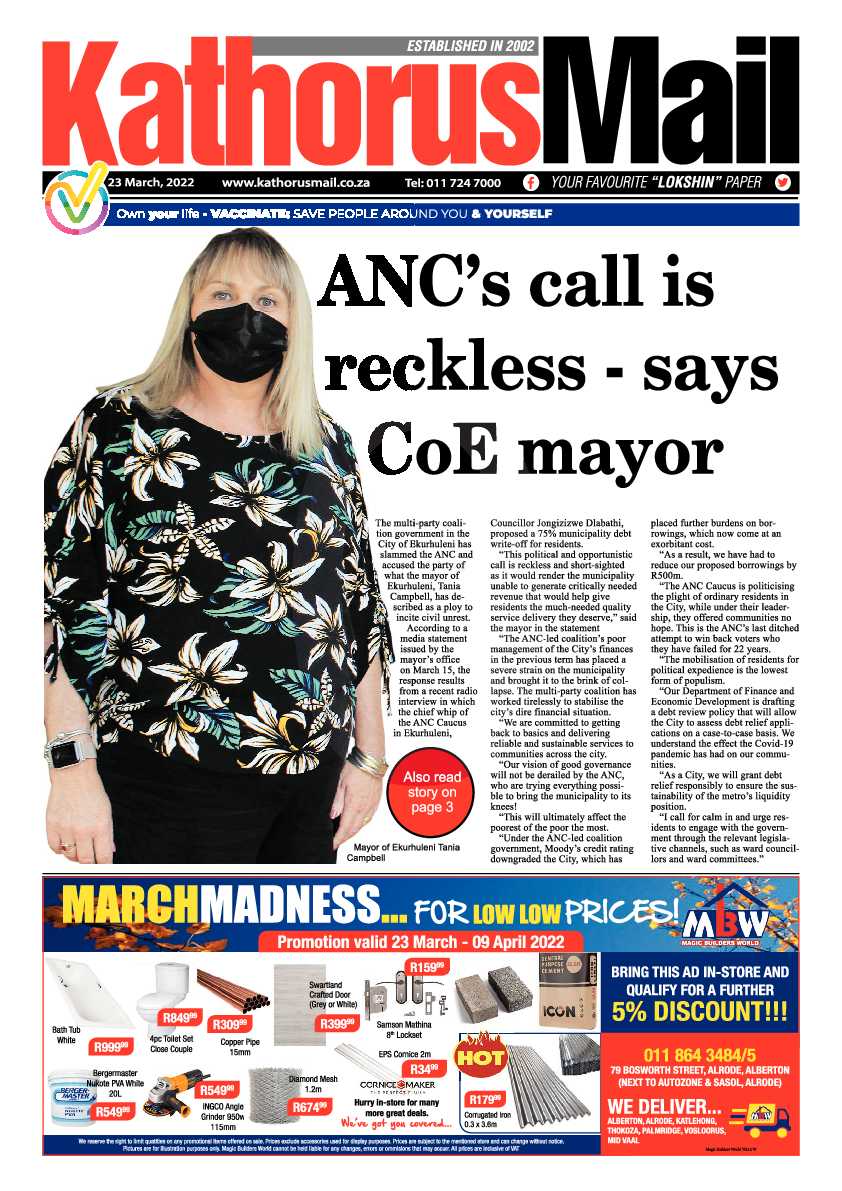 Kathorus Mail 23 March 2022 page 1