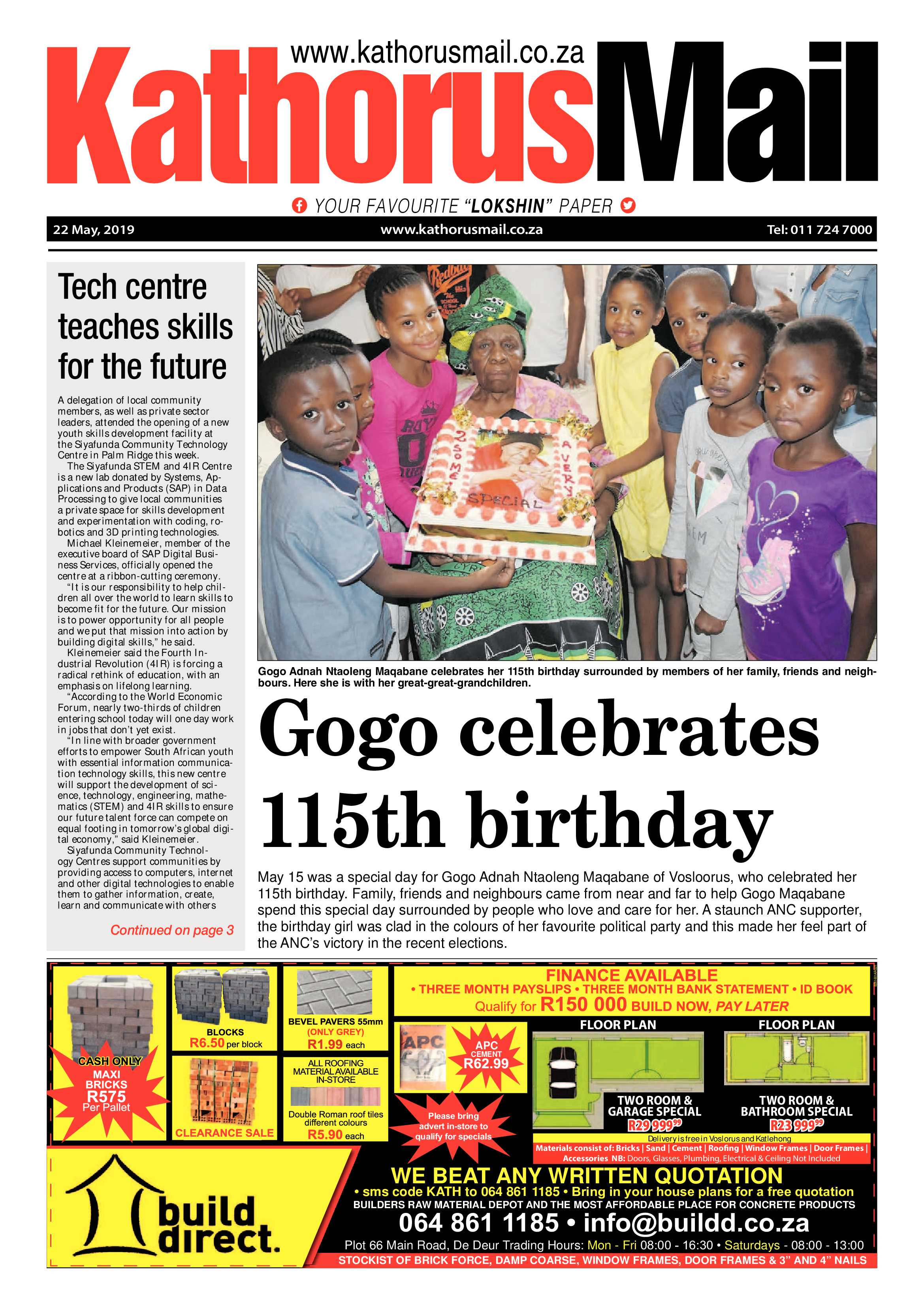 Kathorus Mail 22 May 2019 page 1