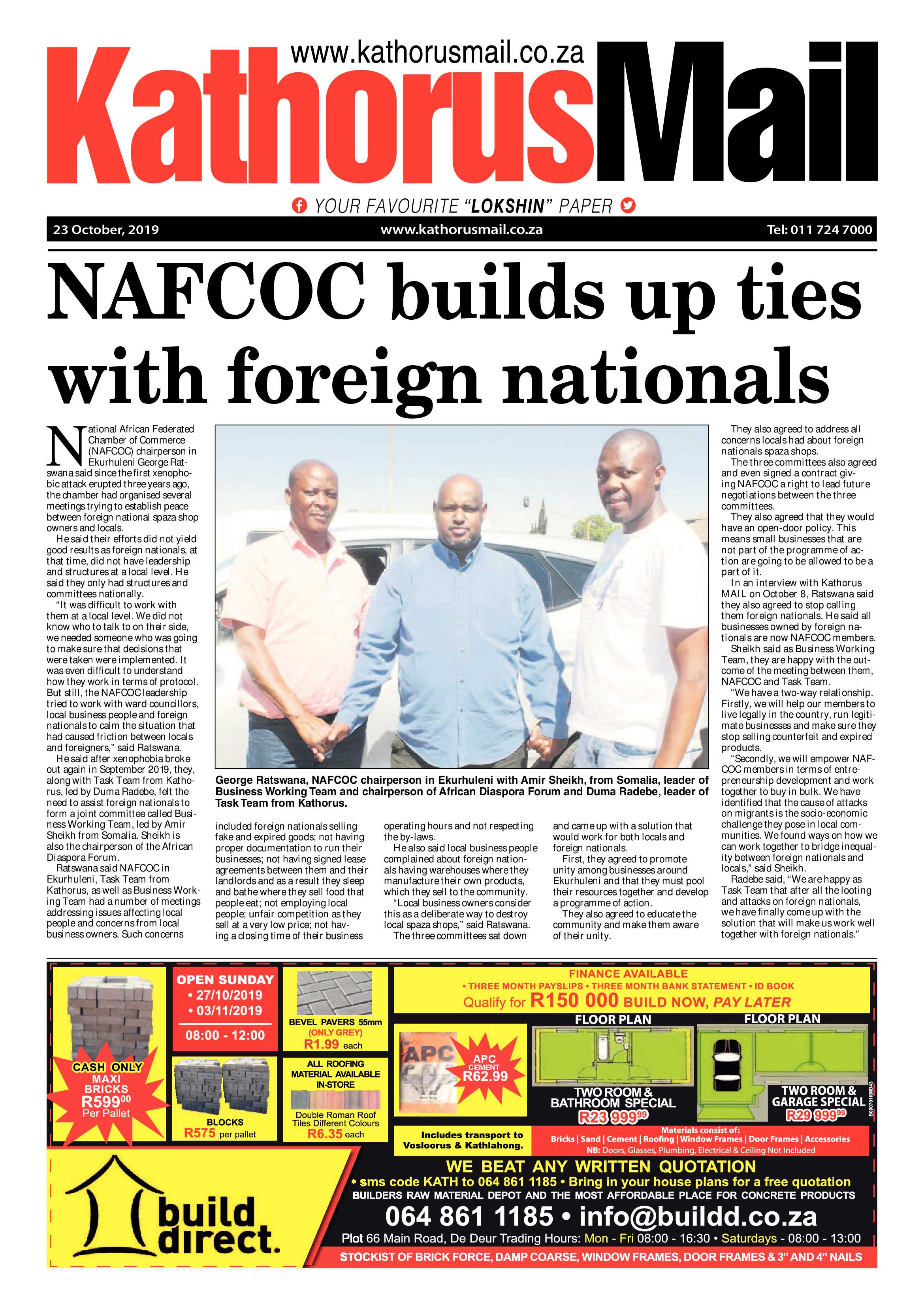 Kathorus Mail 23 October 2019 page 1