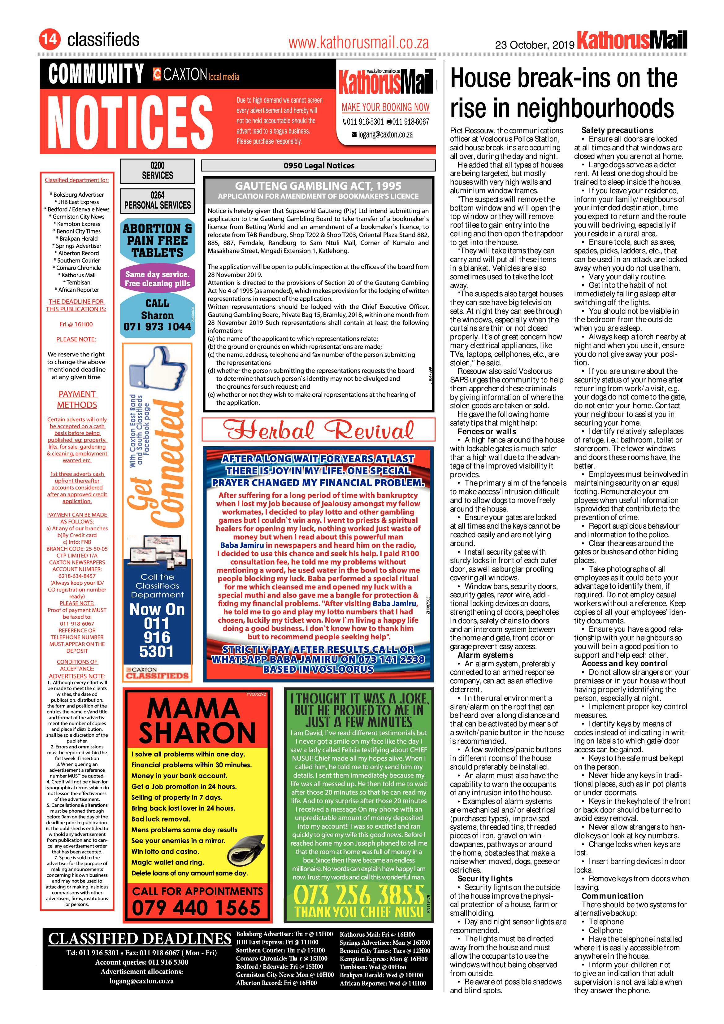 Kathorus Mail 23 October 2019 page 14