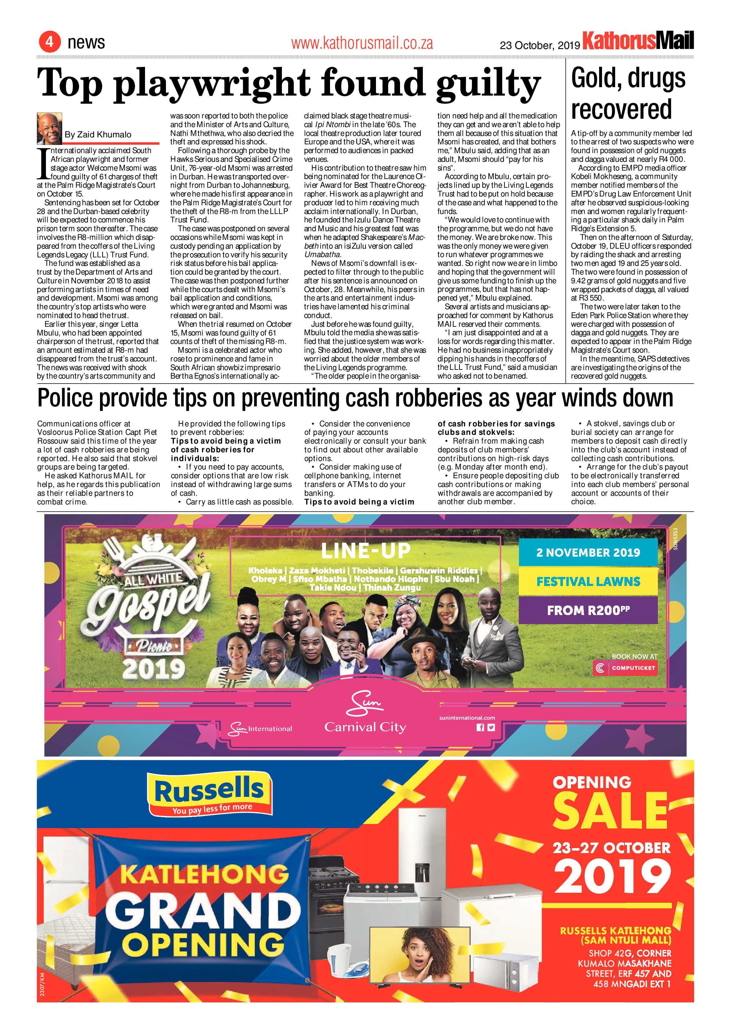 Kathorus Mail 23 October 2019 page 4