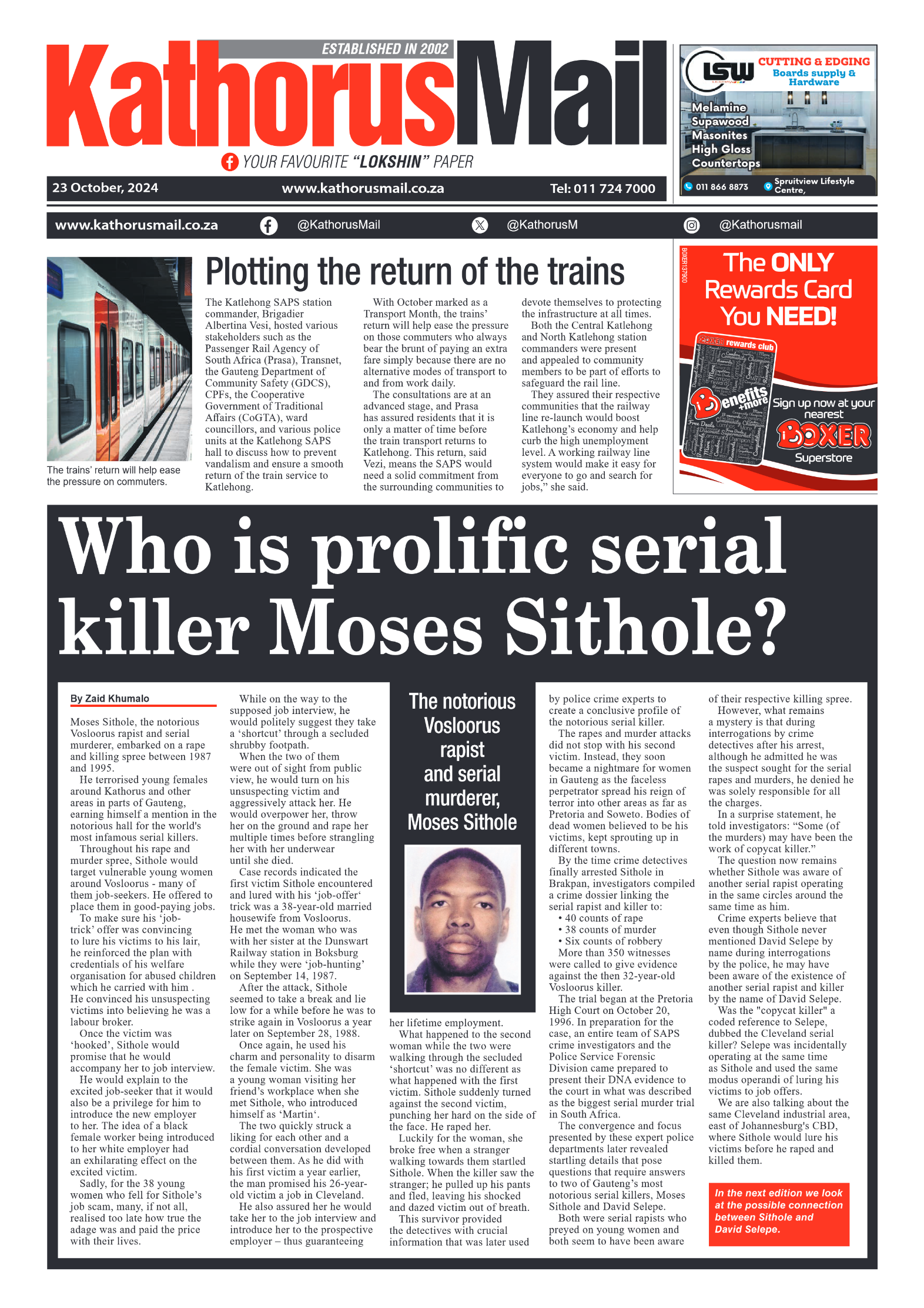 Kathorus Mail 23 October 2024 page 1