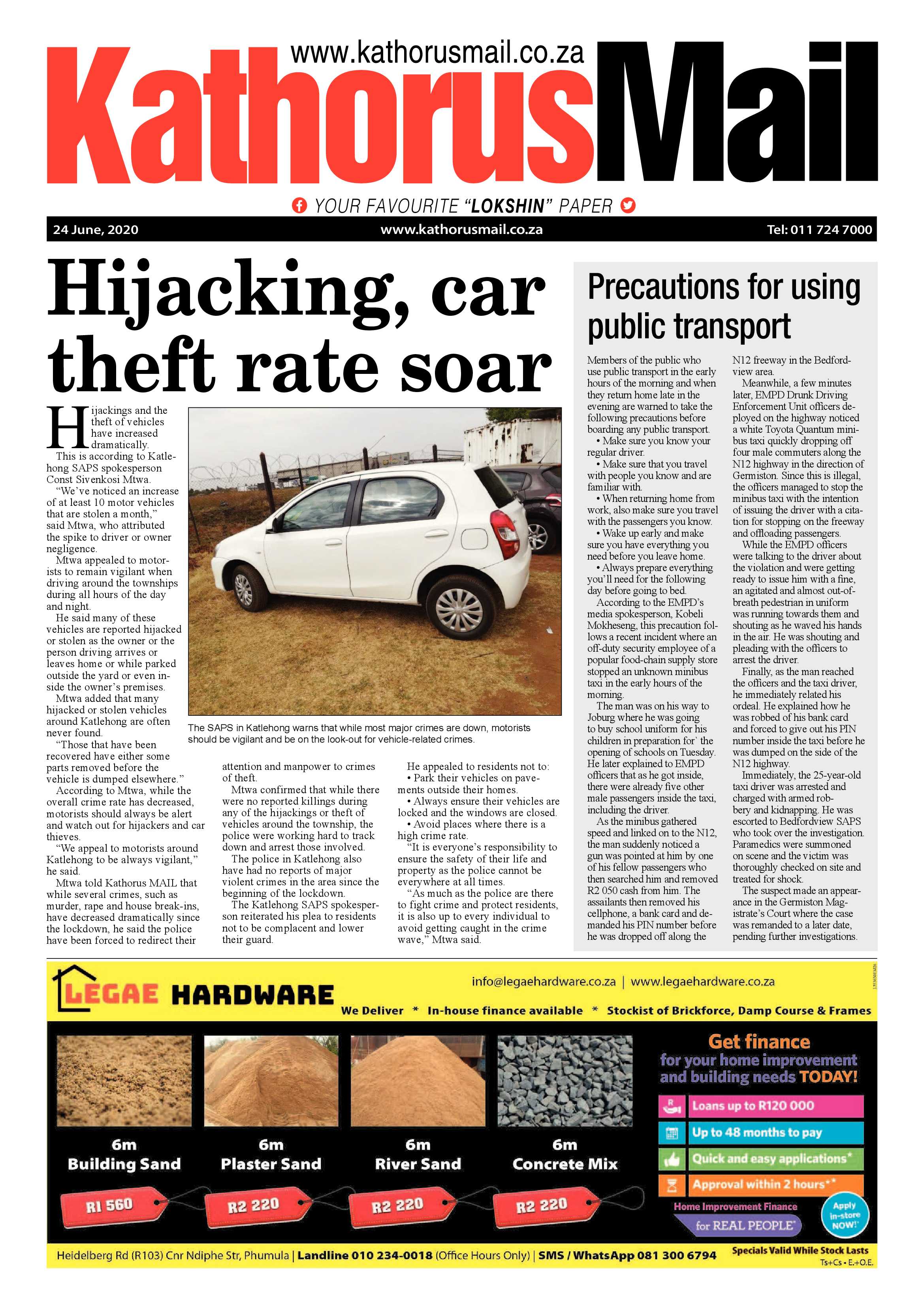 Kathorus Mail 24 June 2020 page 1