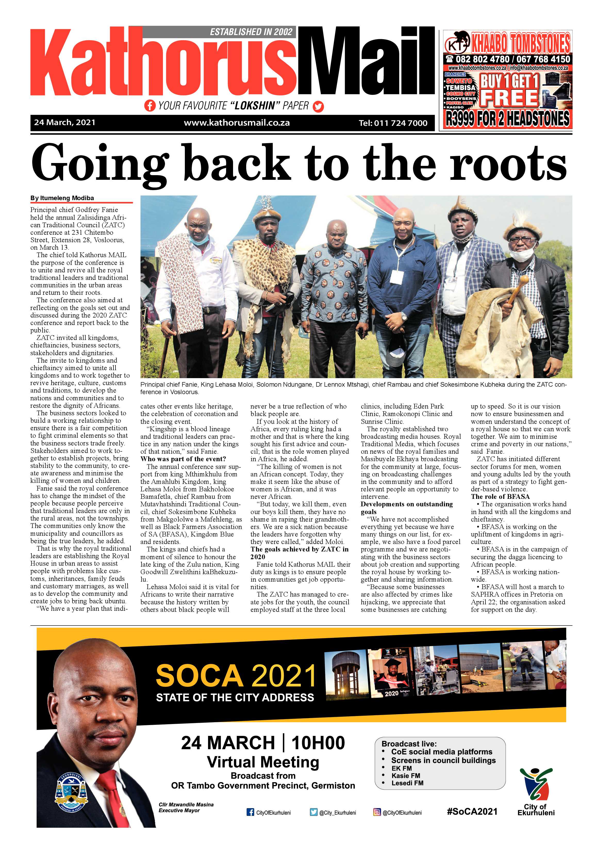 Kathorus Mail 24 March 2021 page 1