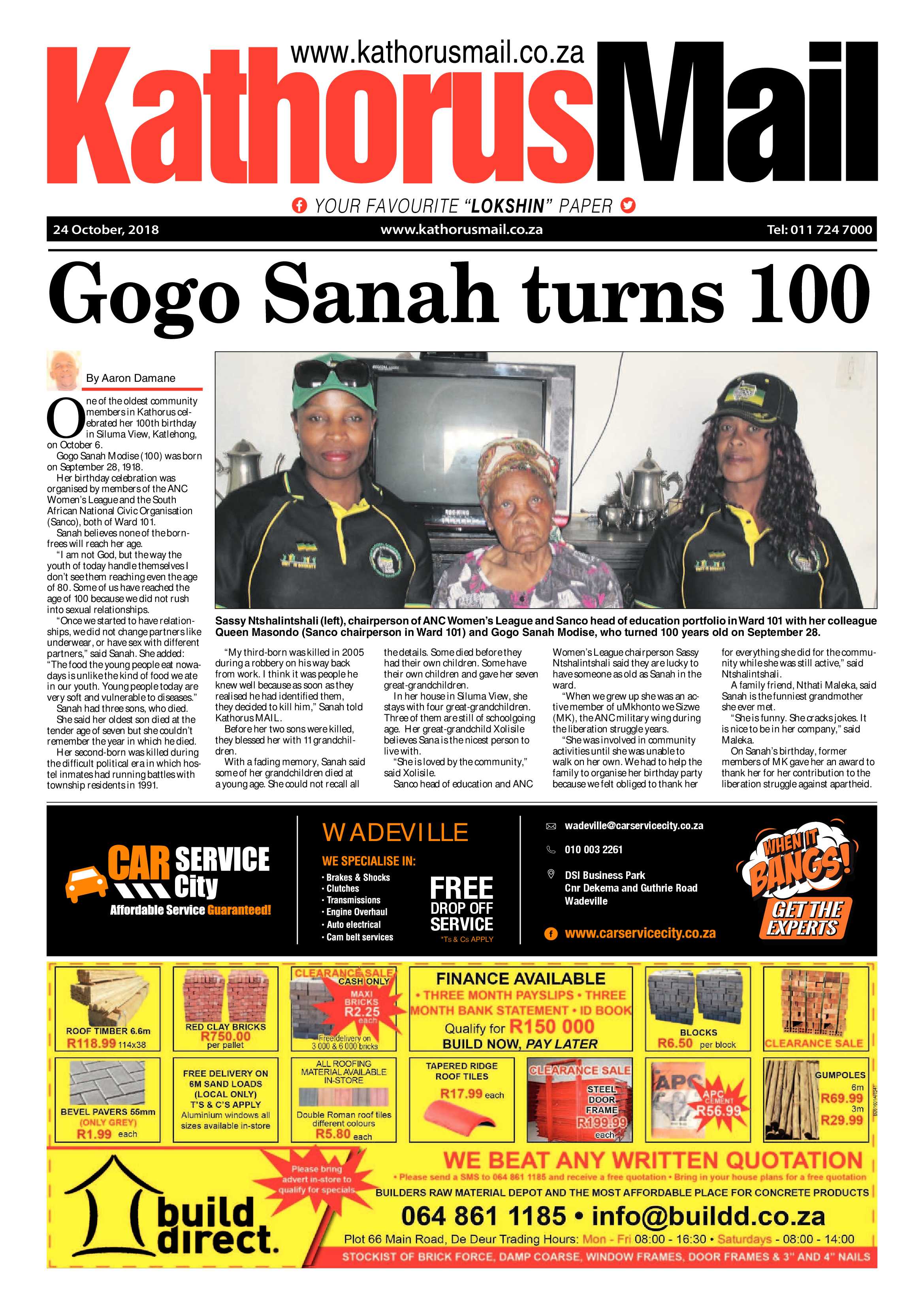 Kathorus Mail 24 October 2018 page 1