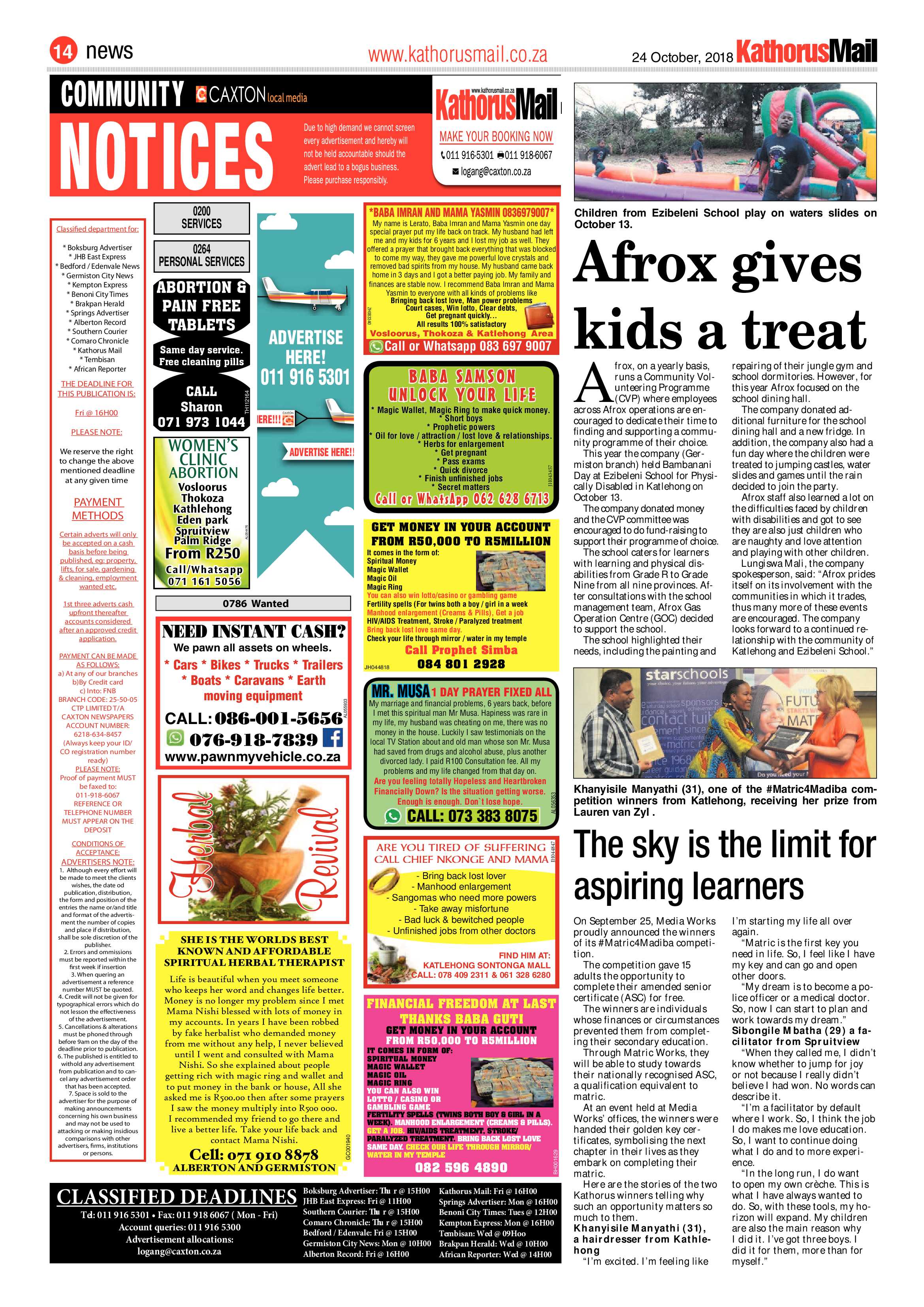 Kathorus Mail 24 October 2018 page 14