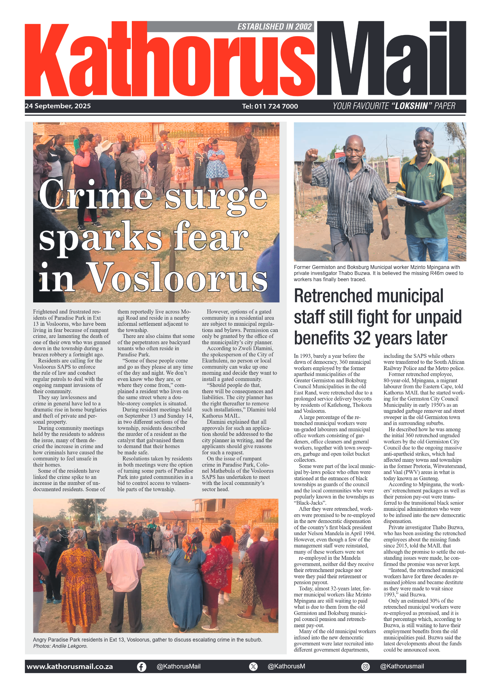 Kathorus Mail 24 September 2025 page 1
