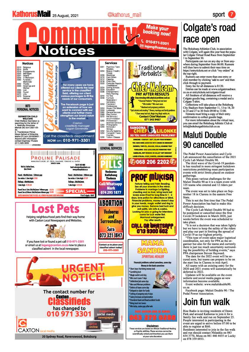 Kathorus Mail 25 August 2021 page 7