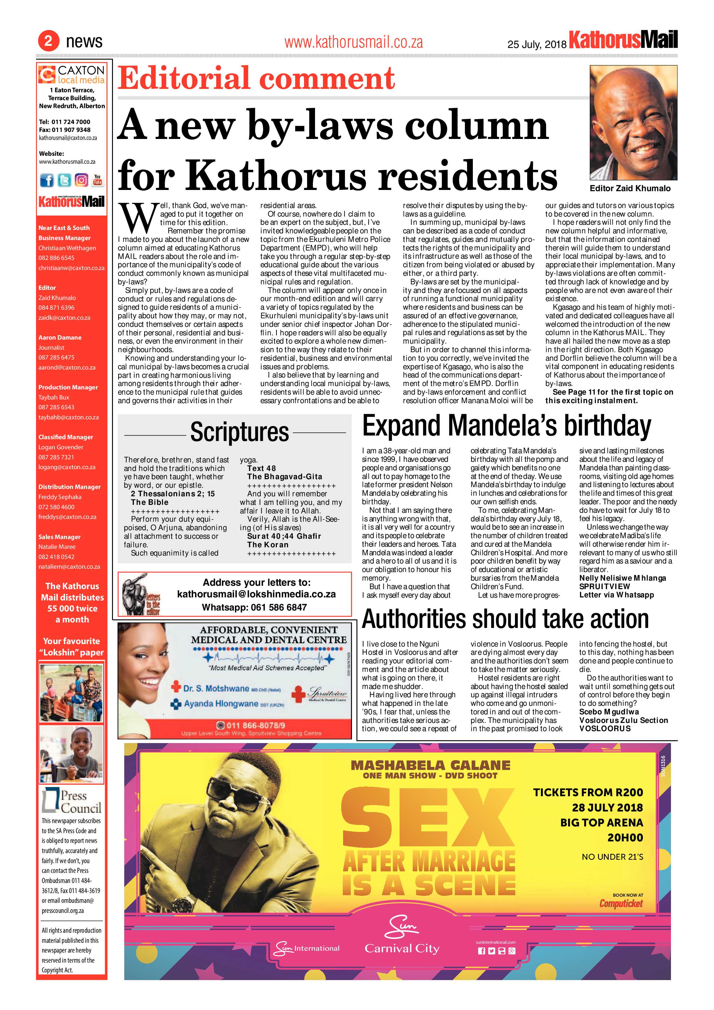 Kathorus Mail 25 July 2018 page 2