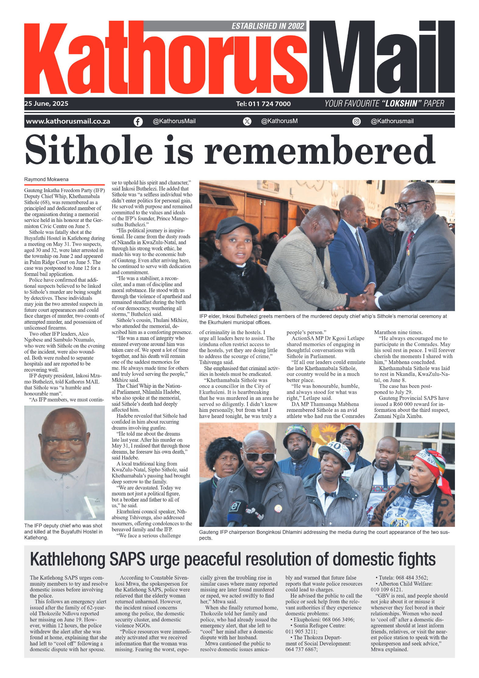 Kathorus Mail 25 June 2025 page 1