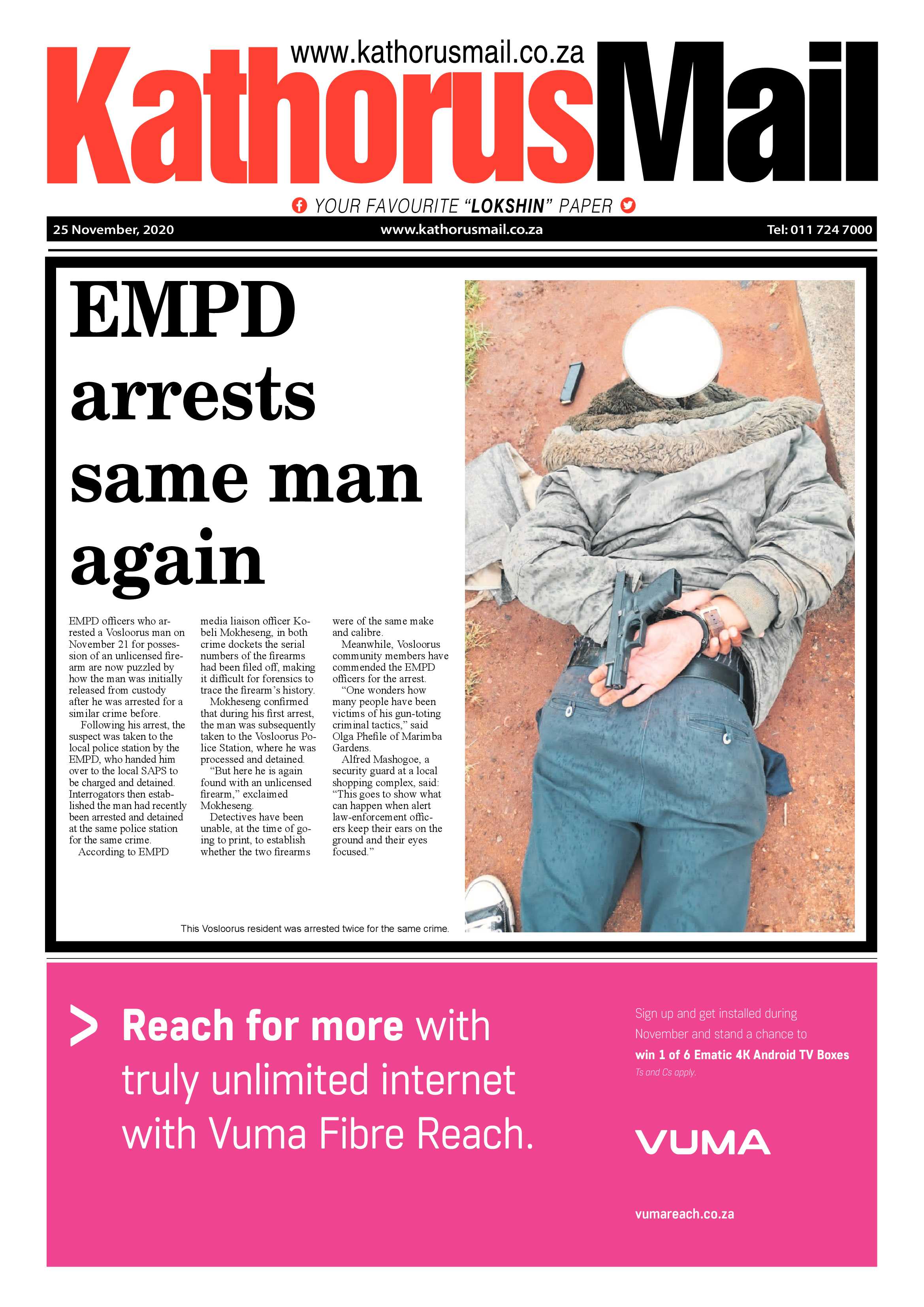 Kathorus Mail 25 November 2020 page 1