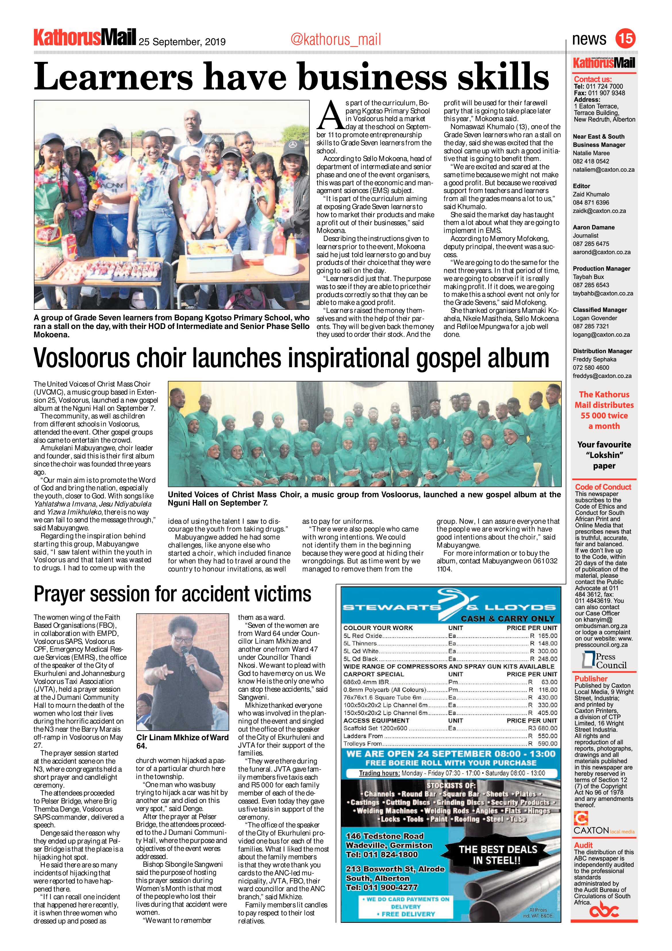 Kathorus Mail 25 September 2019 page 15