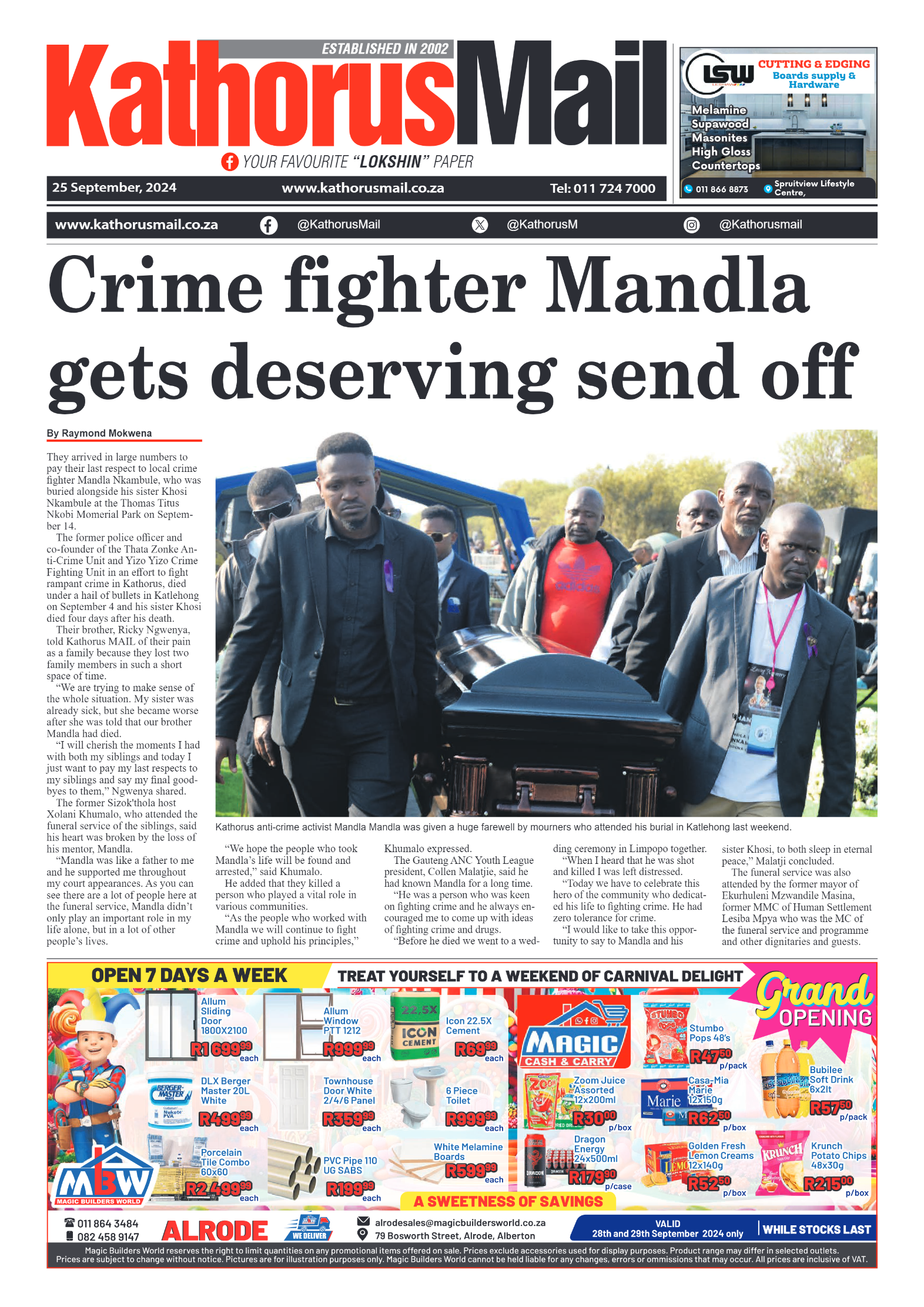 Kathorus Mail 25 September 2024 page 1