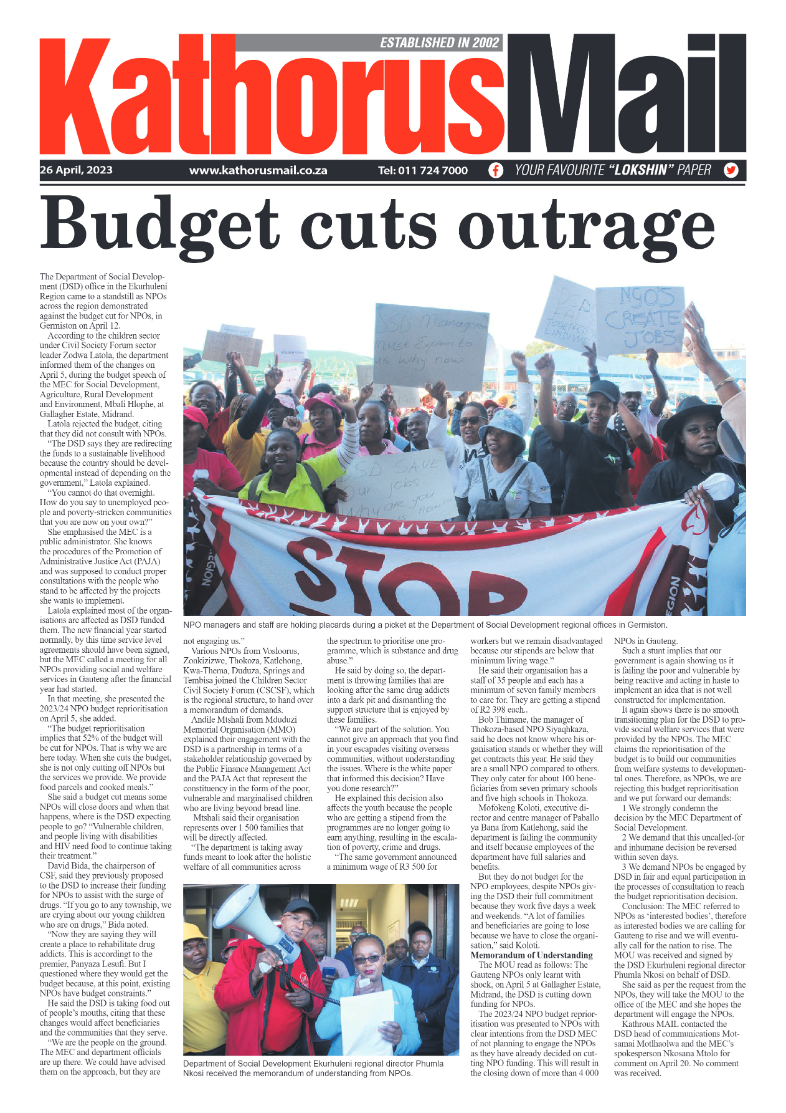 Kathorus Mail 26 April 2023 page 1