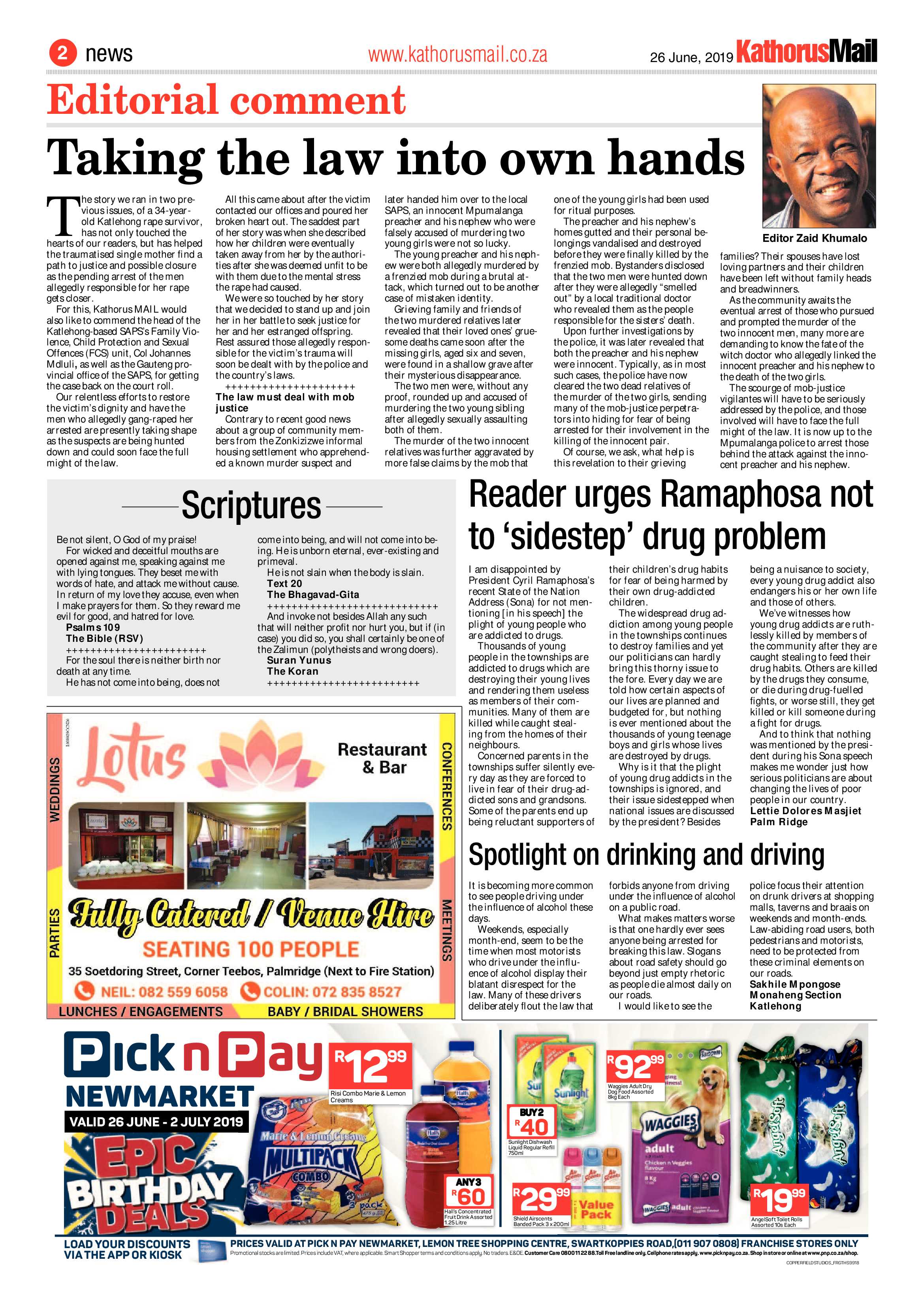 Kathorus Mail 26 June 2019 page 2