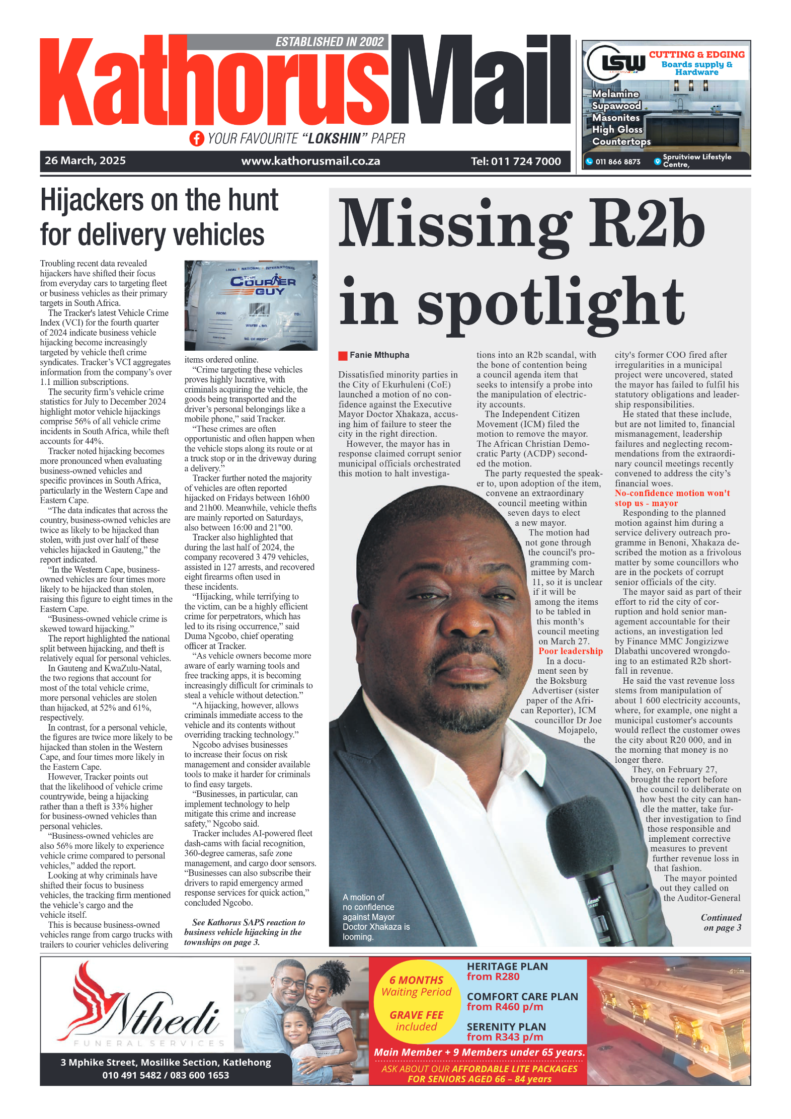 Kathorus Mail 26 March 2025 page 1