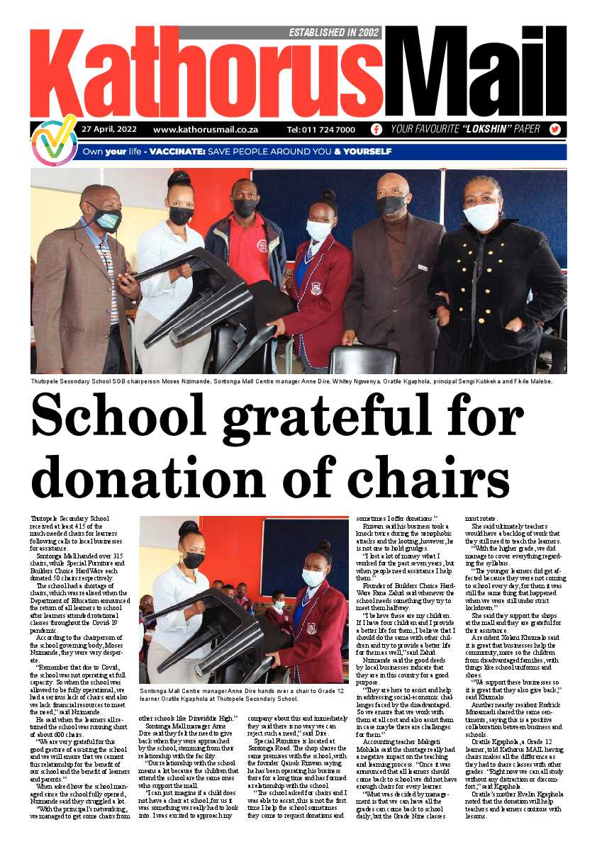Kathorus Mail 27 April 2022 page 1