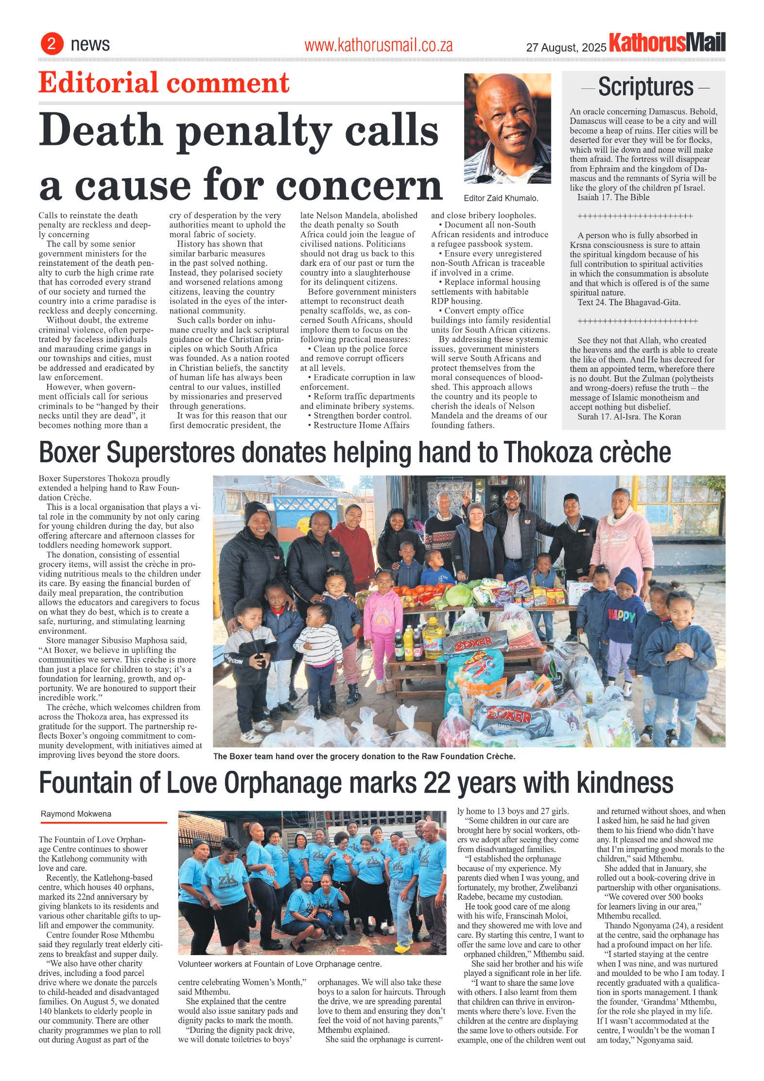 Kathorus Mail 27 August 2025 page 2