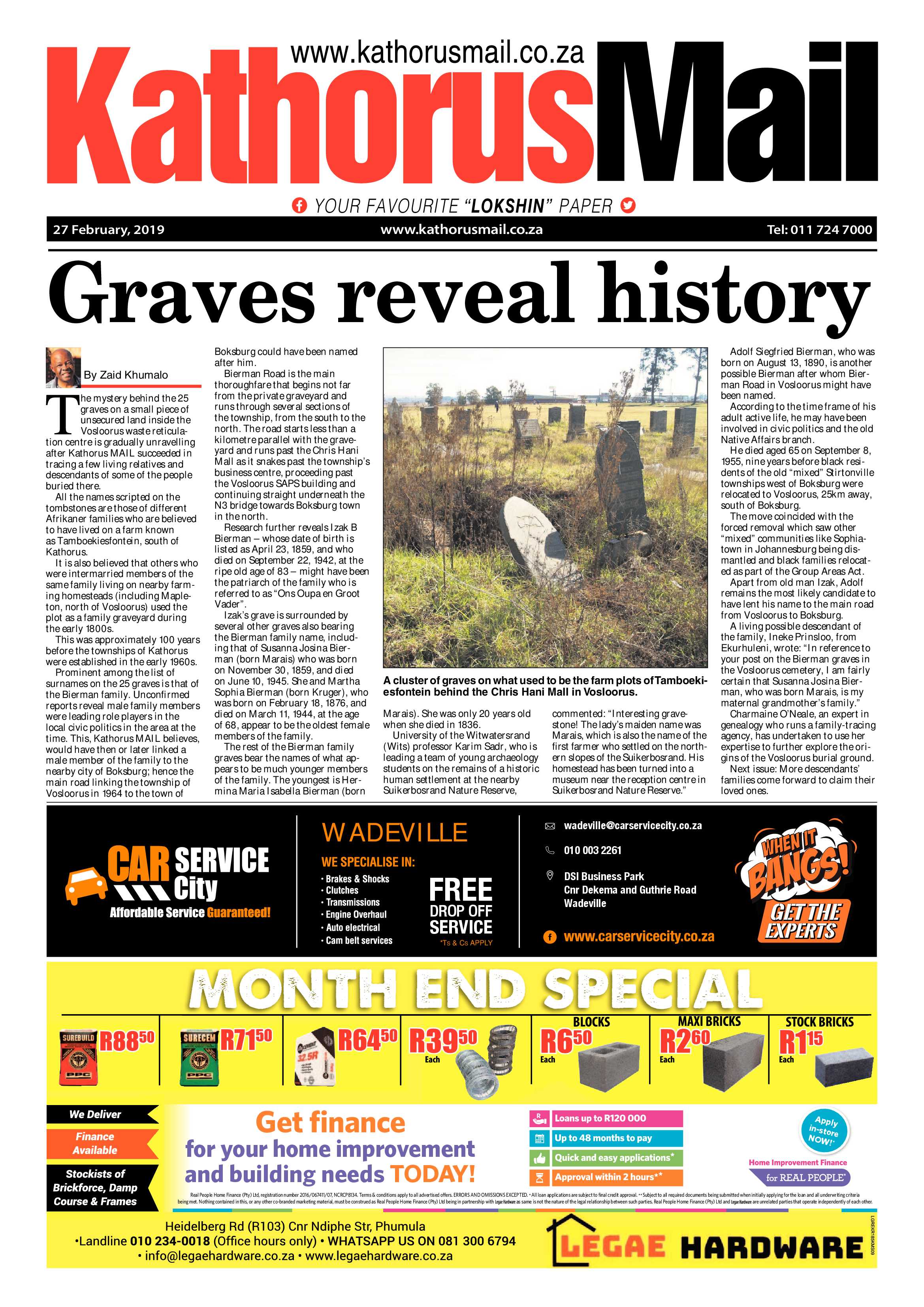 Kathorus Mail 27 February 2019 page 1